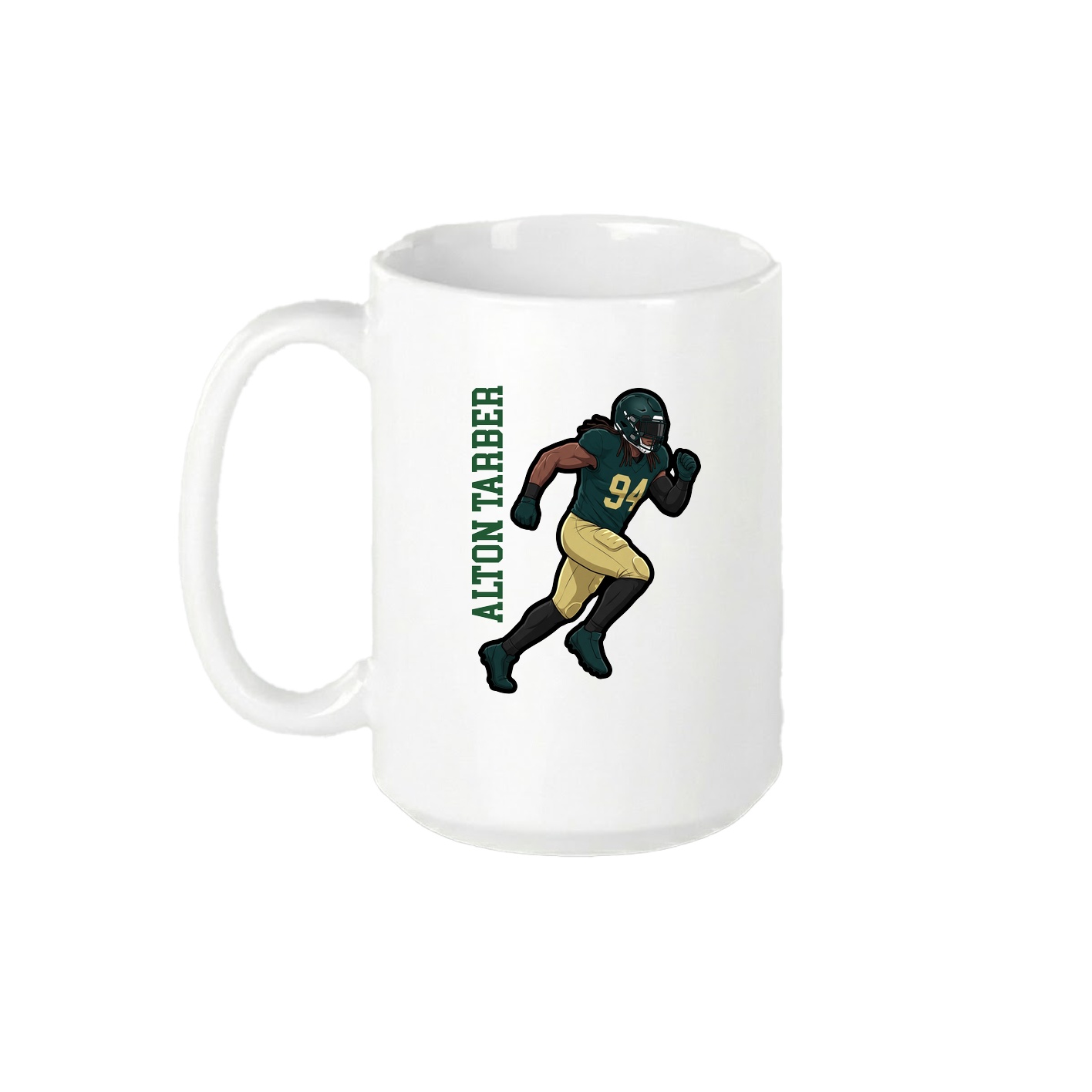 15oz Coffee Mug — Name Vertical in White