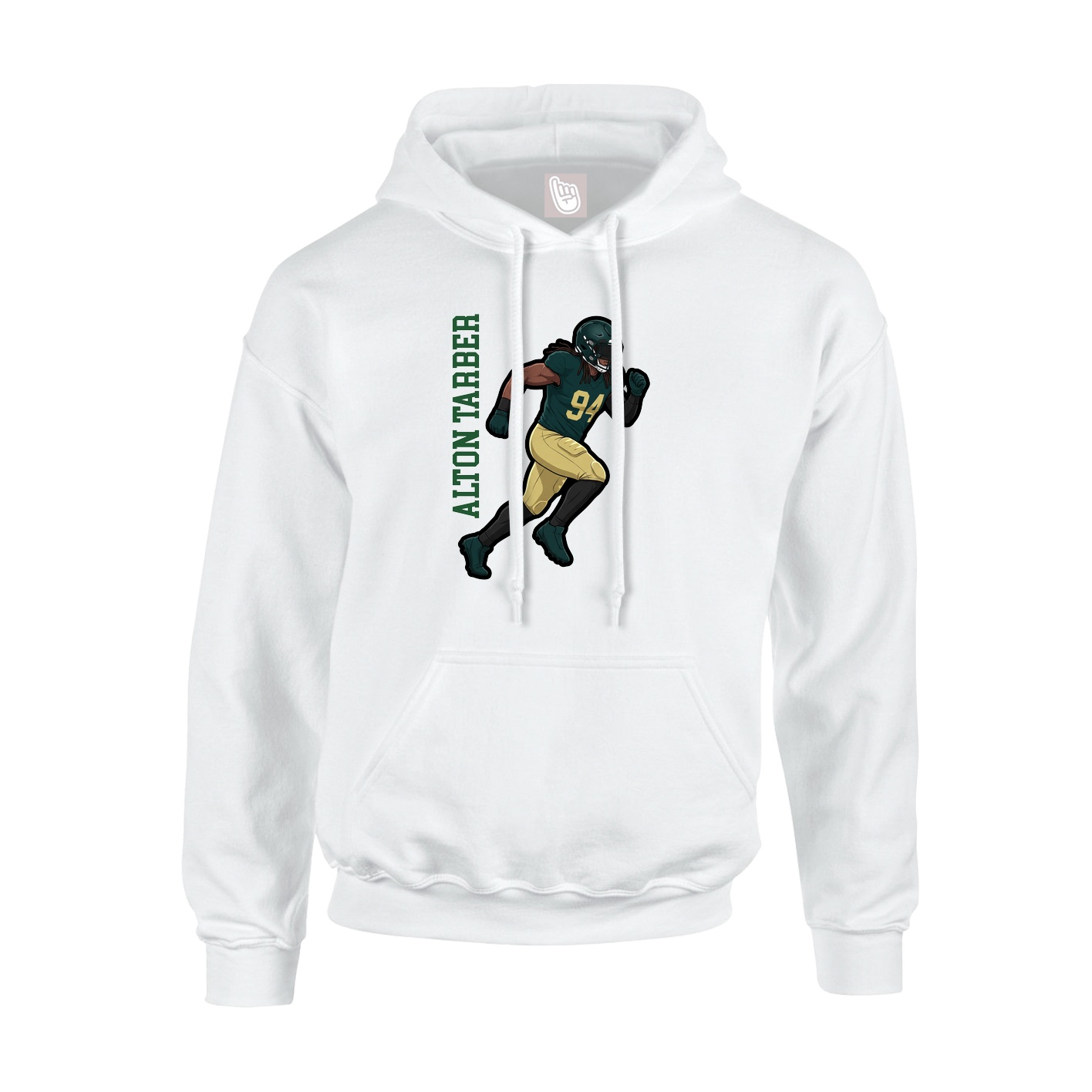 Youth Hoodie — Name Vertical in White
