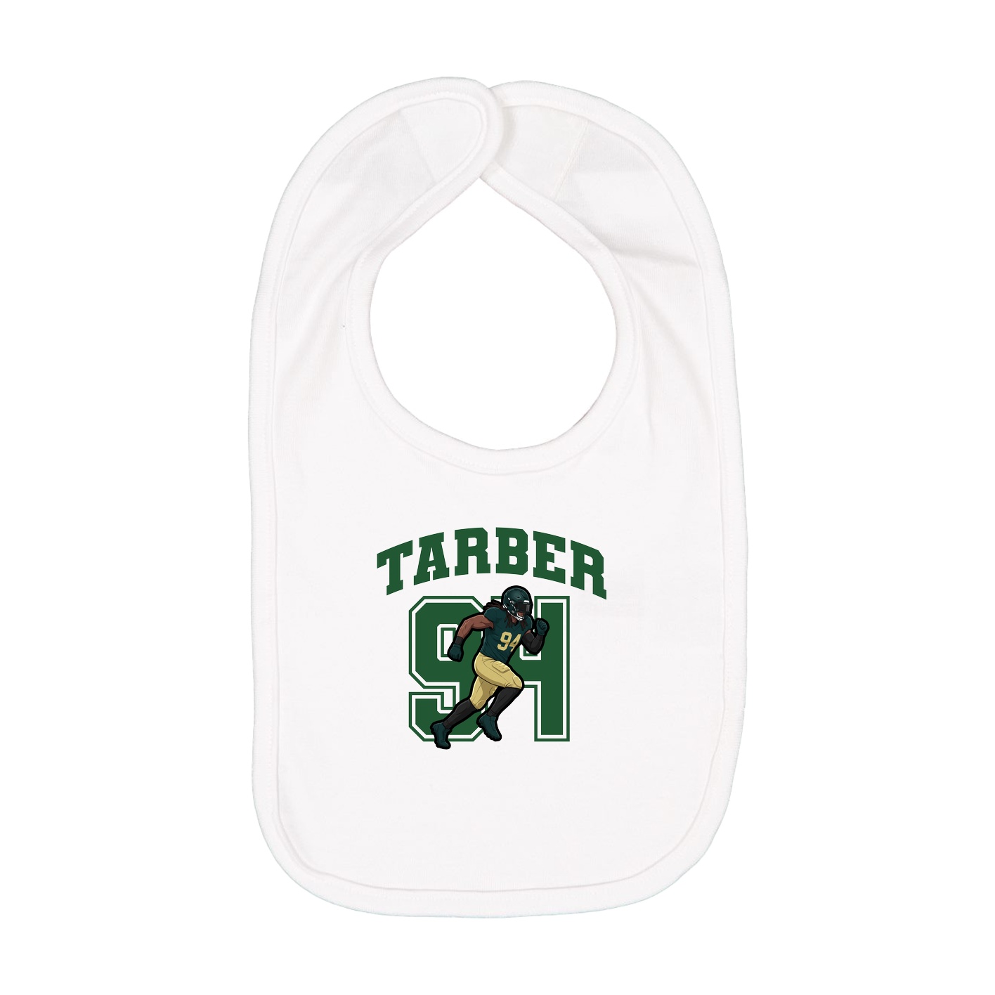 Infant Bib — Number in White