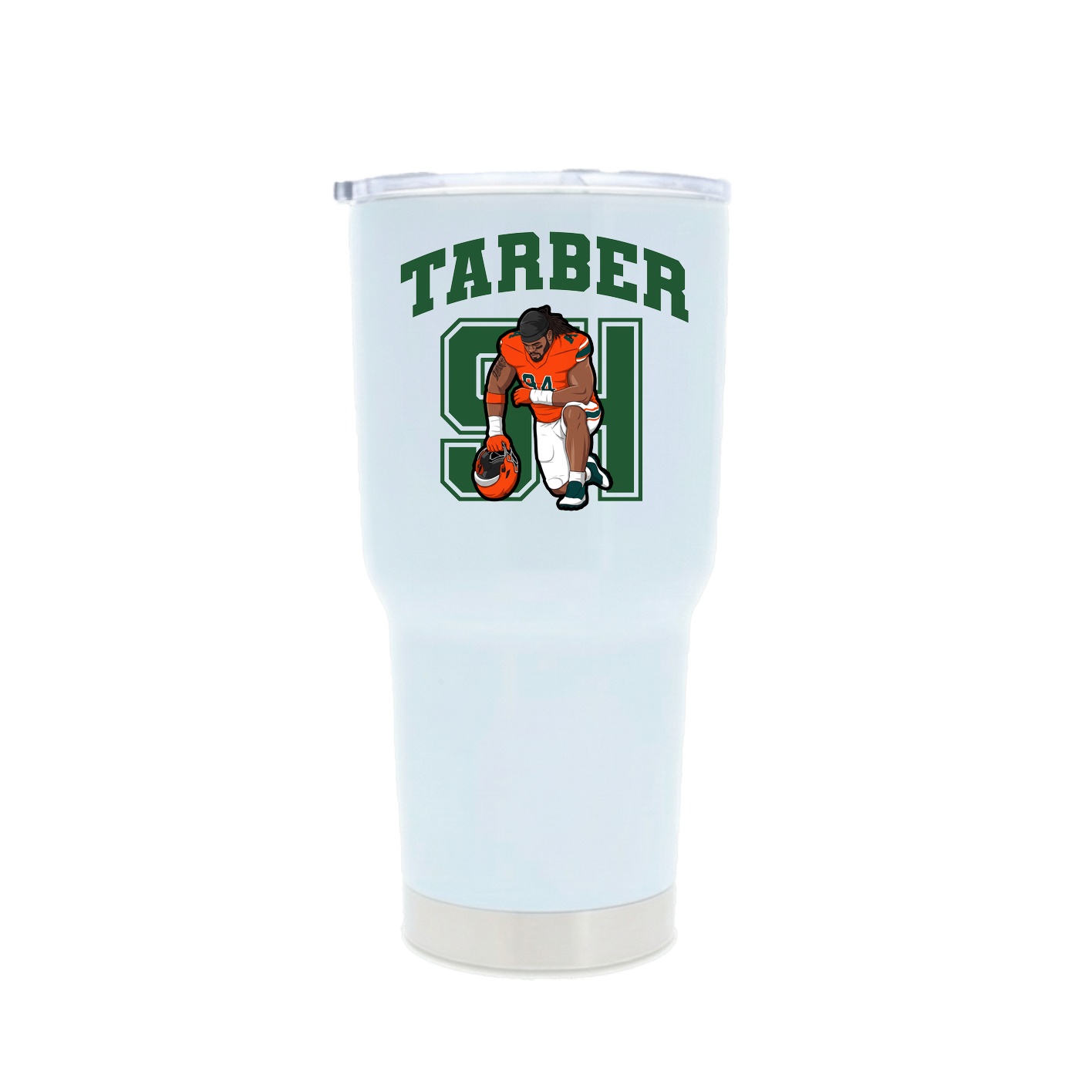 30oz Stainless Steel Tumbler — Number in White
