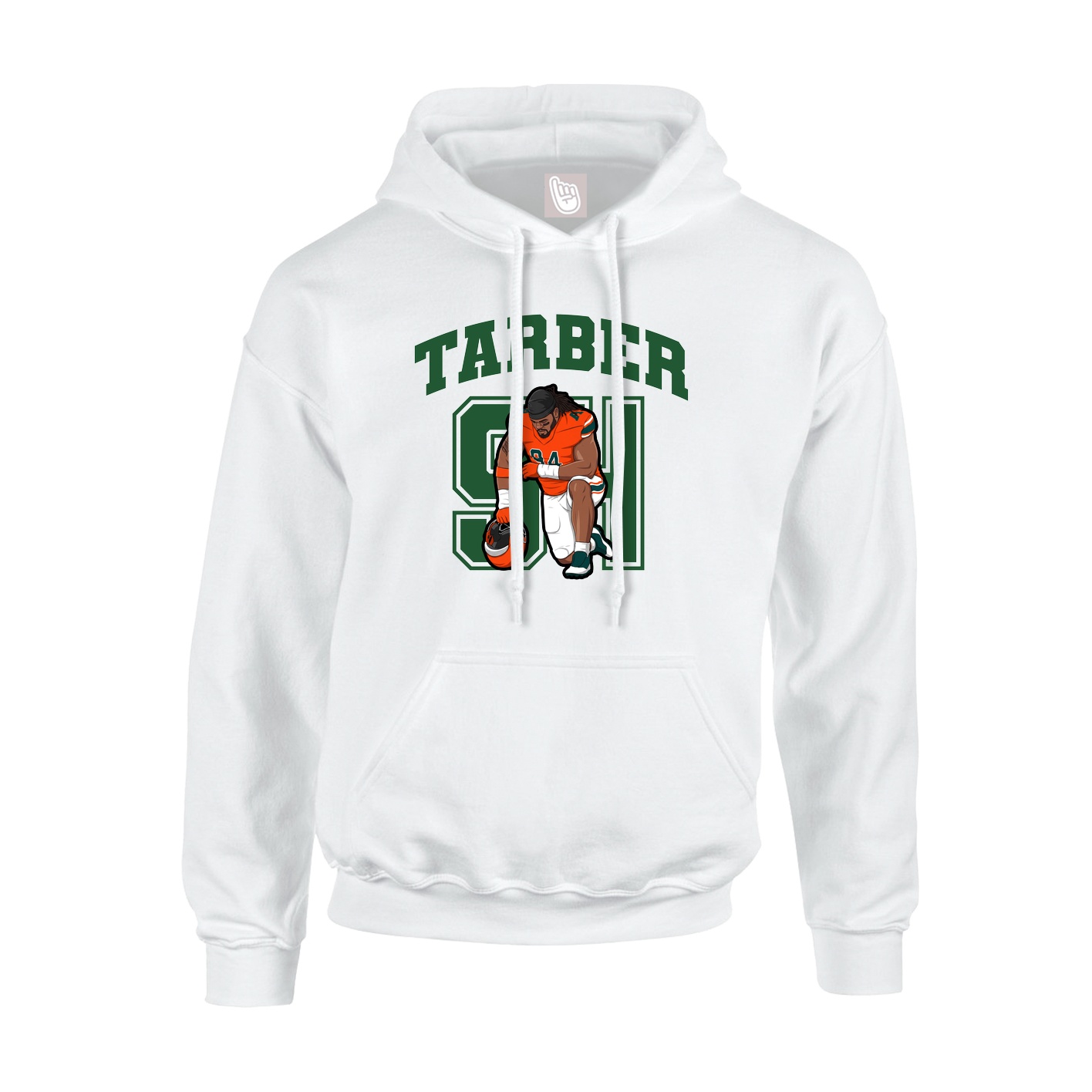 Youth Hoodie — Number in White