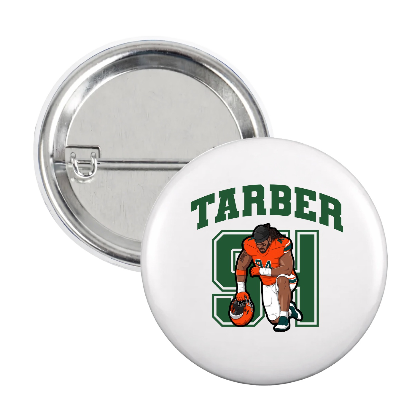 Game Day Button — Number in White