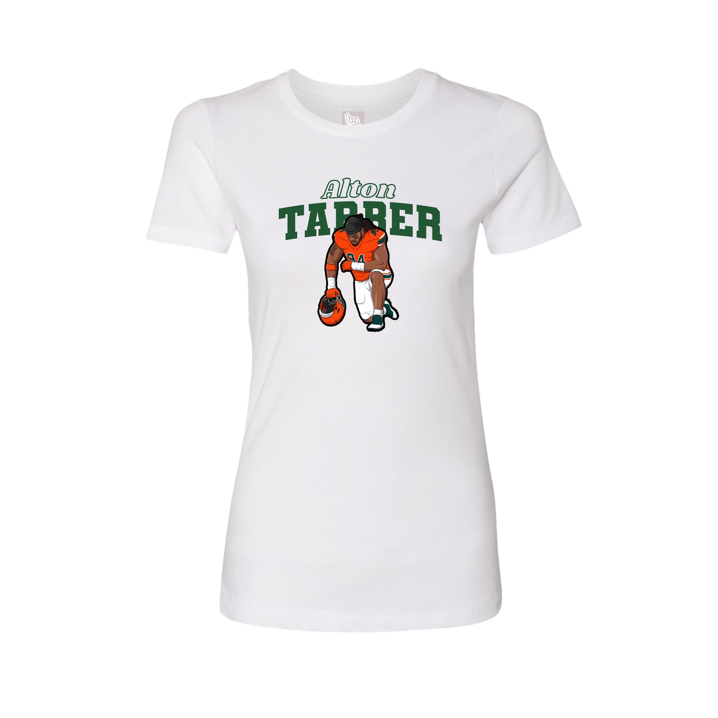 Fitted Women's Tee — Name Arch in White