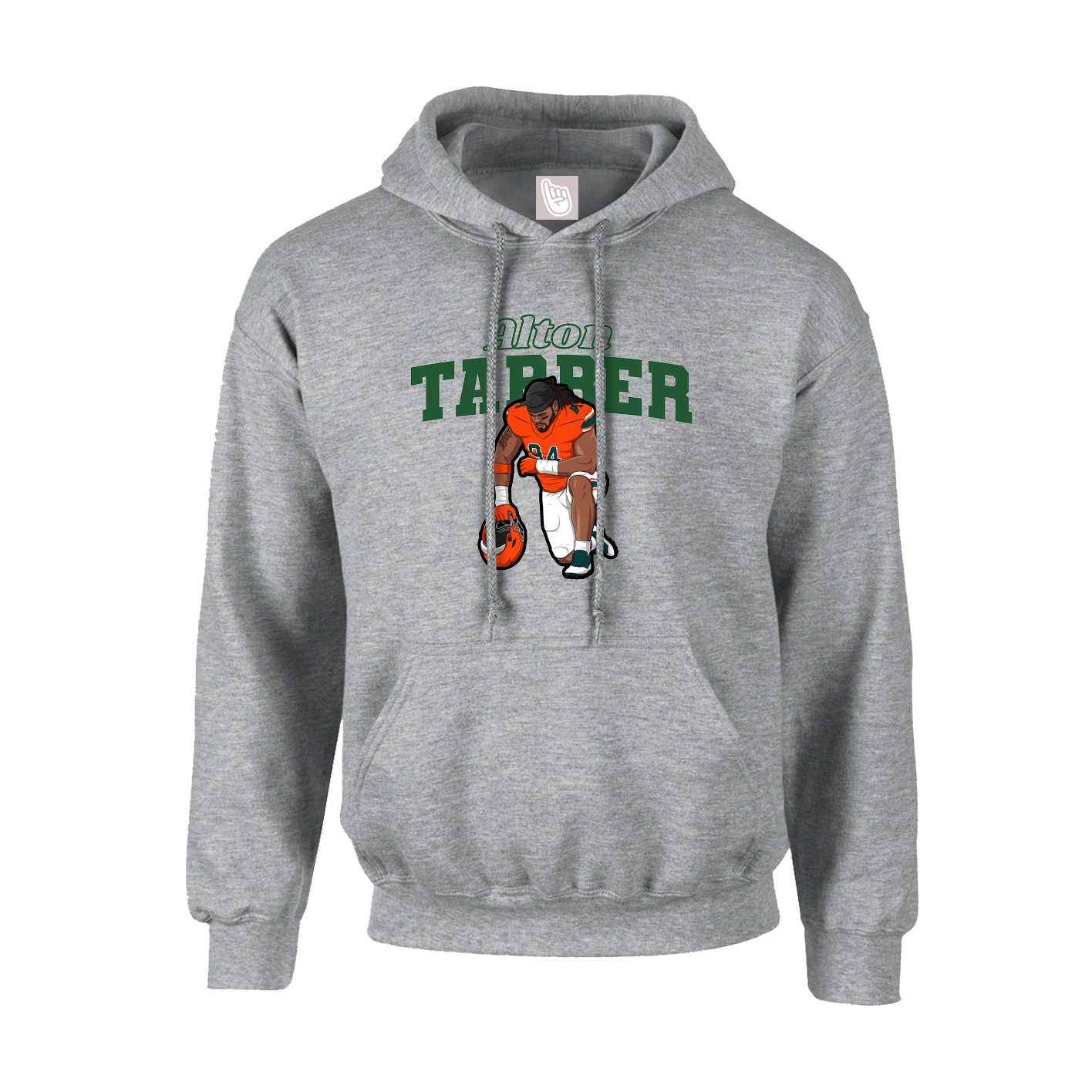 Youth Hoodie — Name Arch in Grey