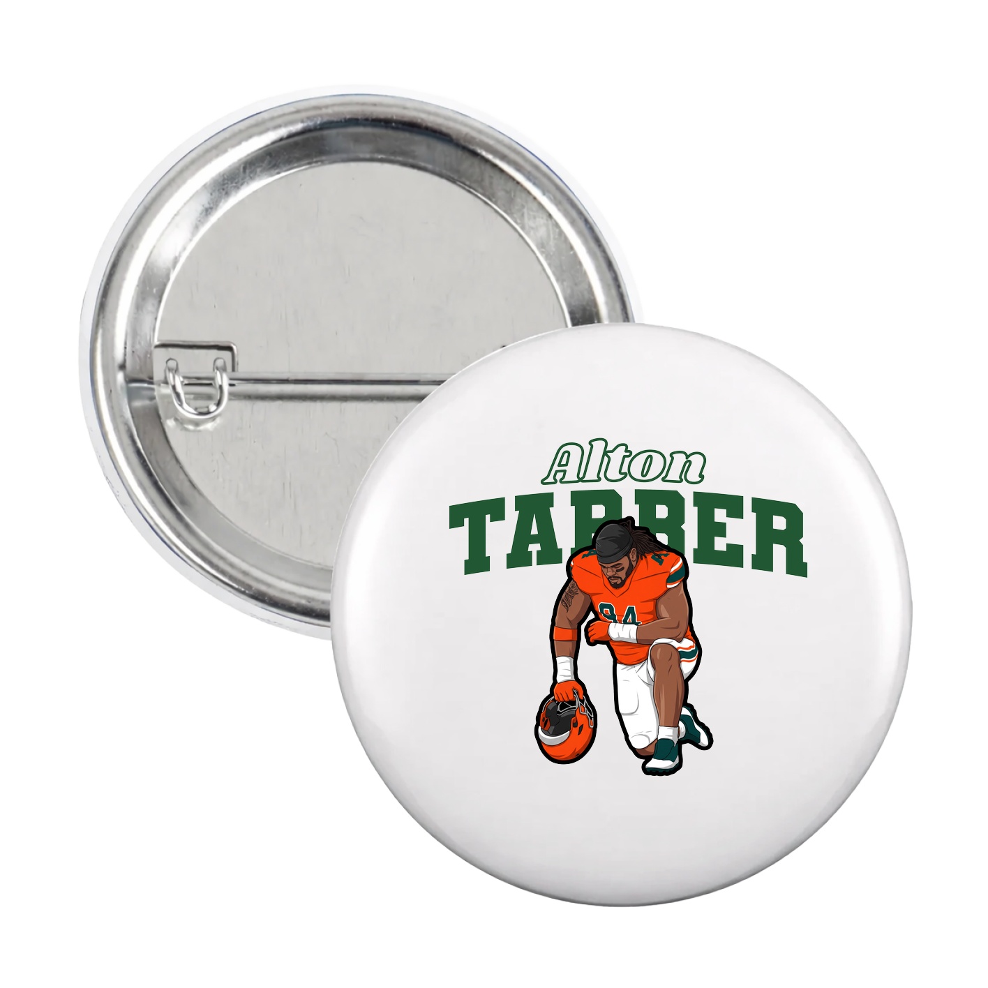 Game Day Button — Name Arch in White