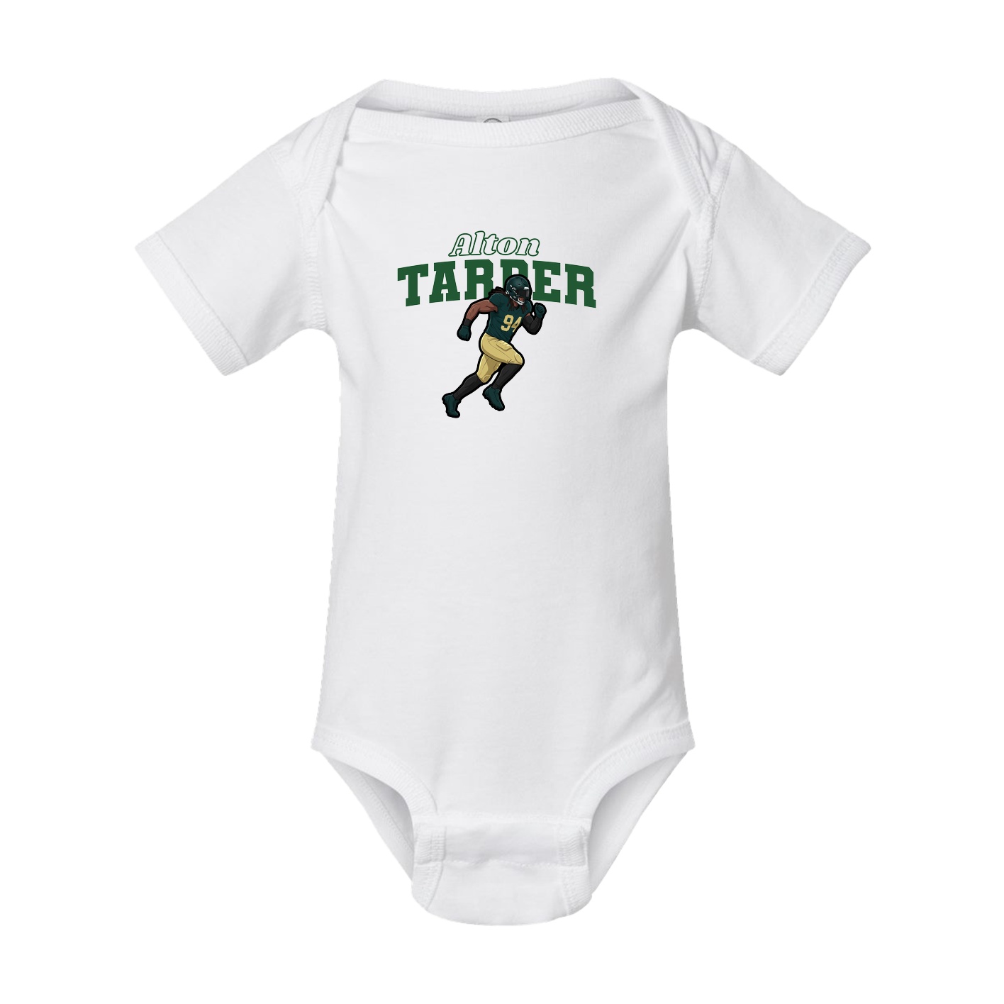 Baby Onesie — Name Arch in White