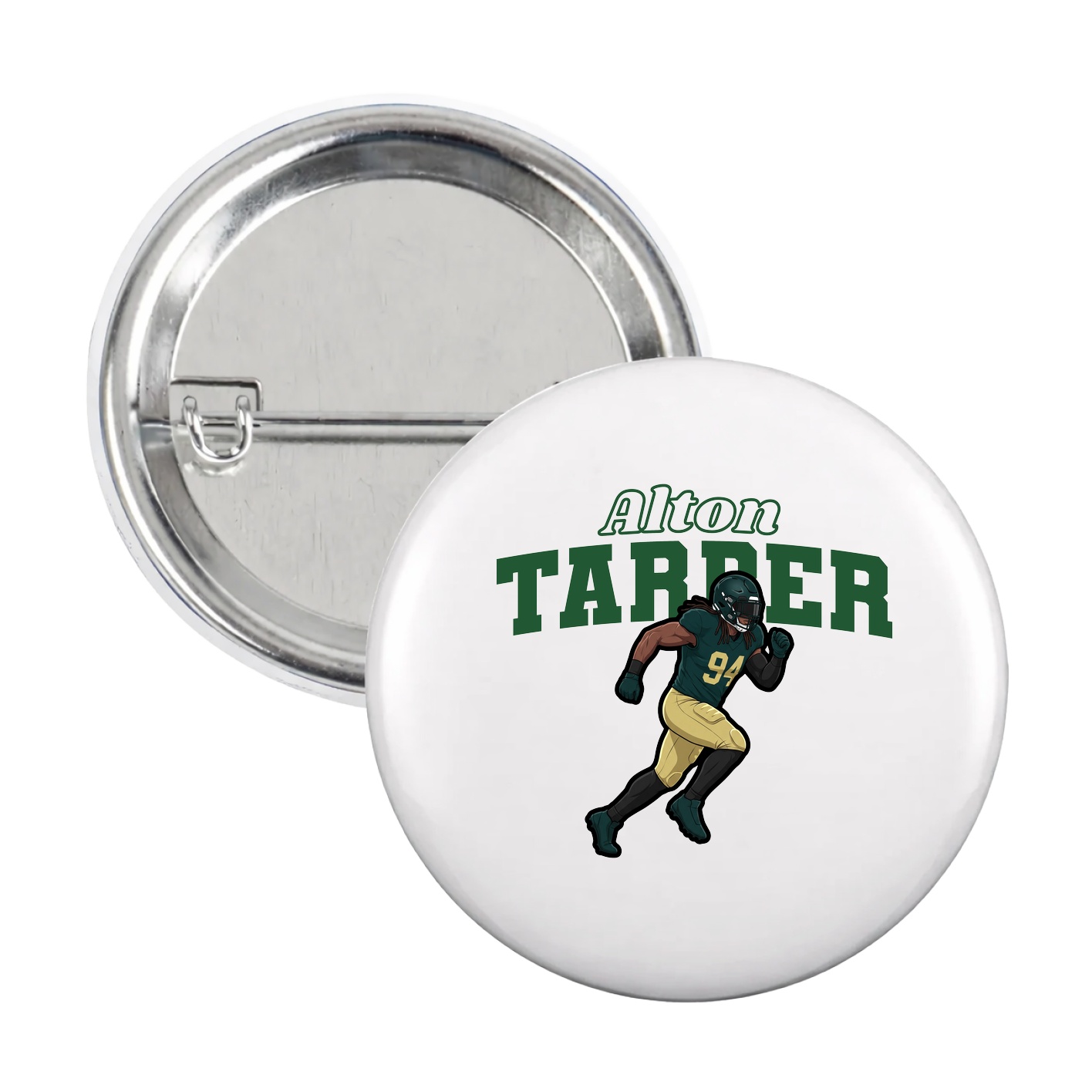Game Day Button — Name Arch in White