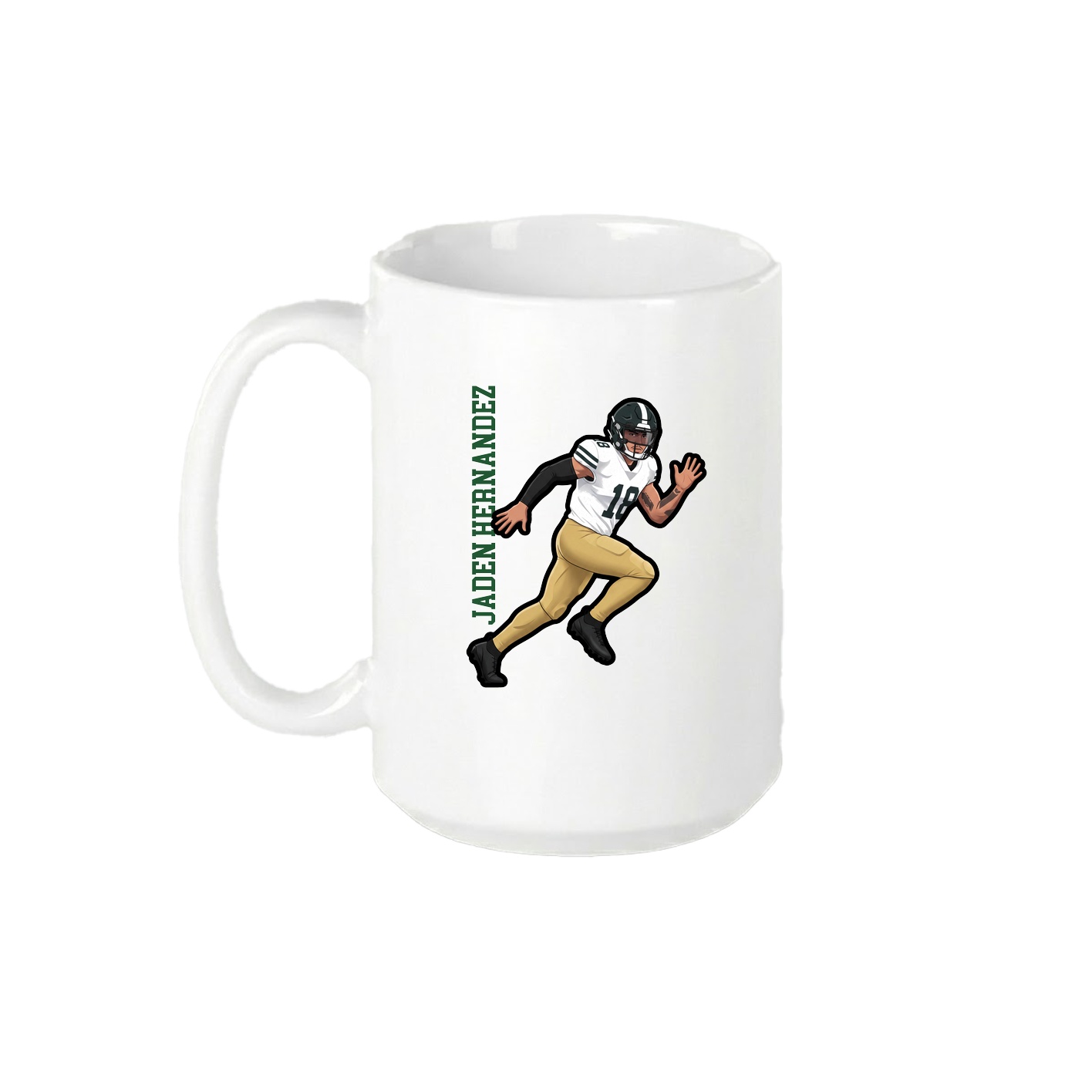 15oz Coffee Mug — Name Vertical in White