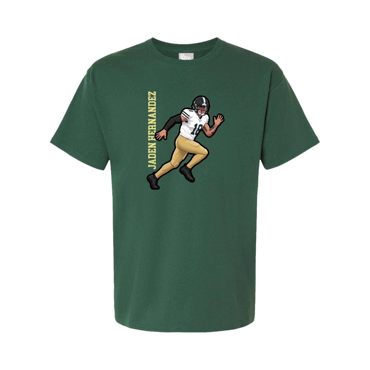 Youth Tee — Name Vertical in Green