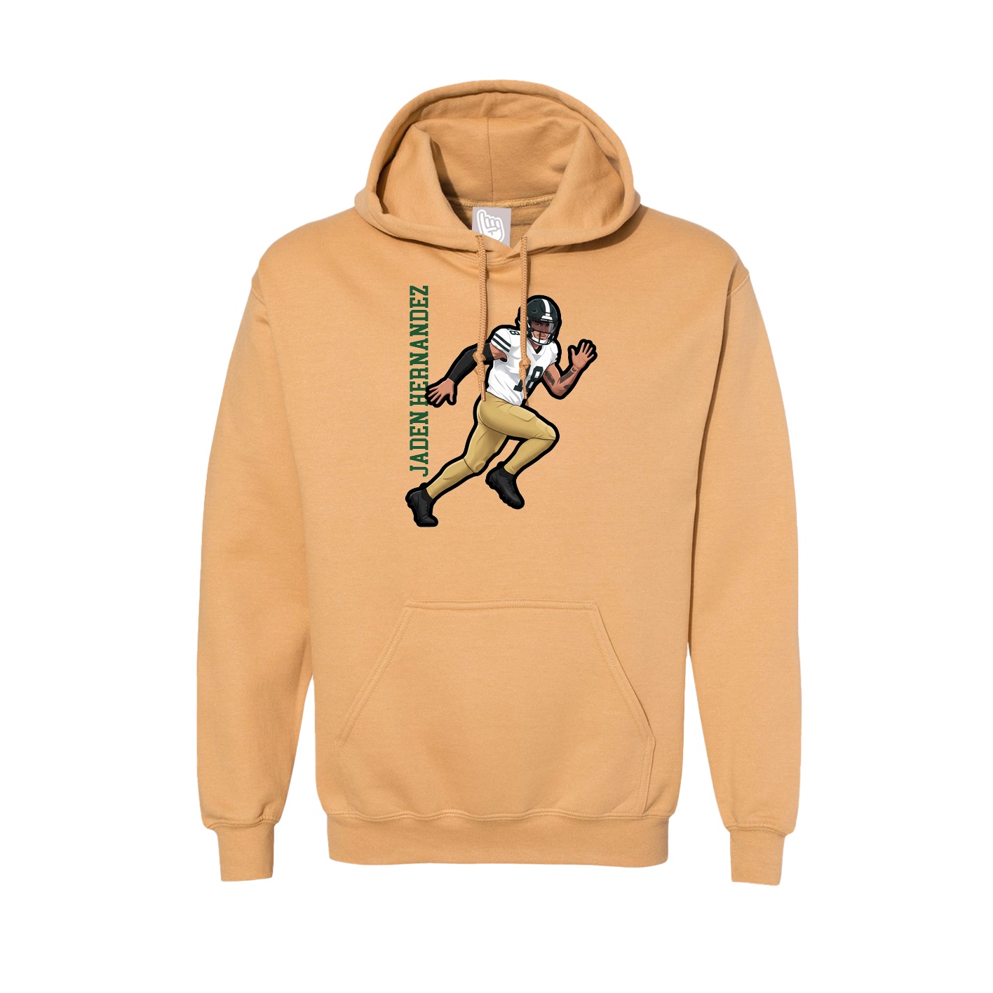 Hoodie — Name Vertical in Vegas Gold