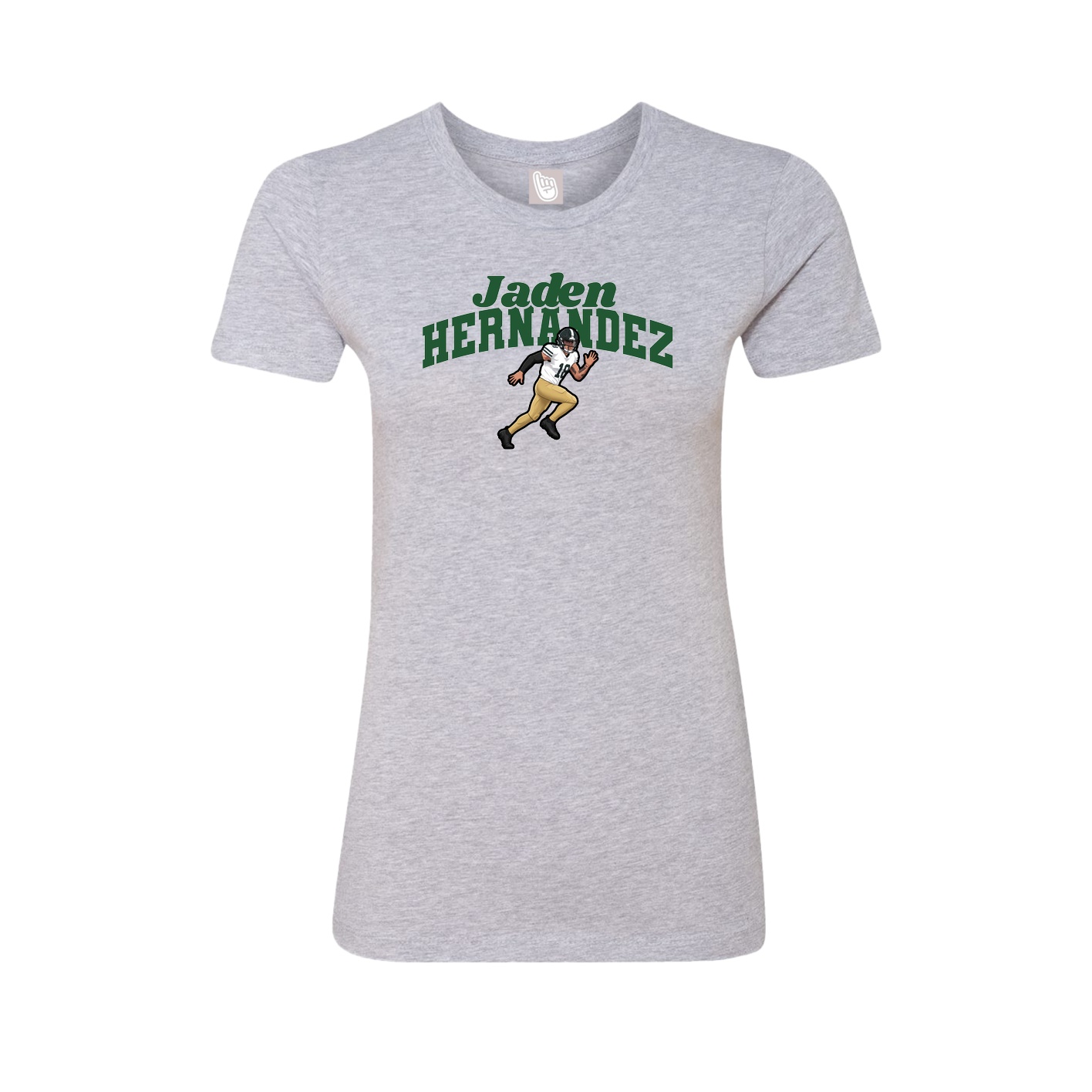 Fitted Women's Tee — Signature Arch in Grey