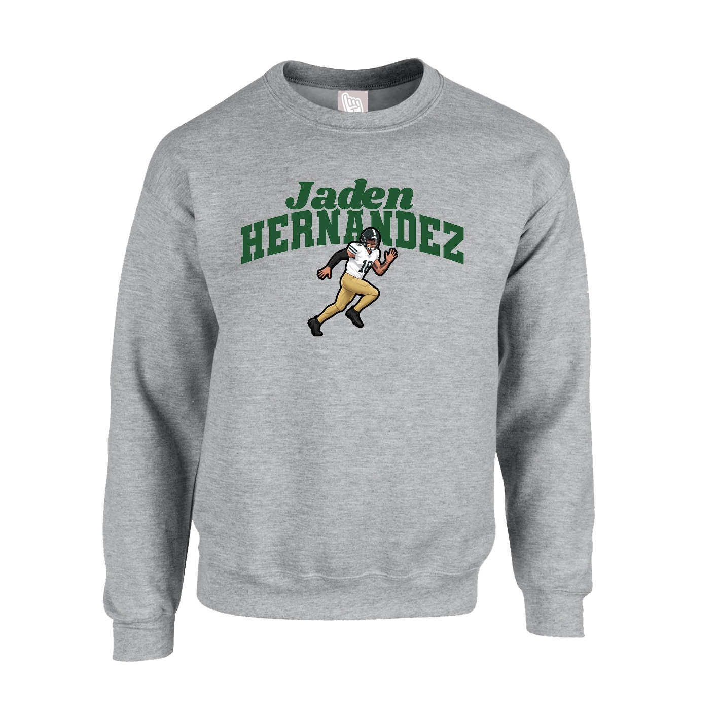 Fleece Crew — Signature Arch in Grey