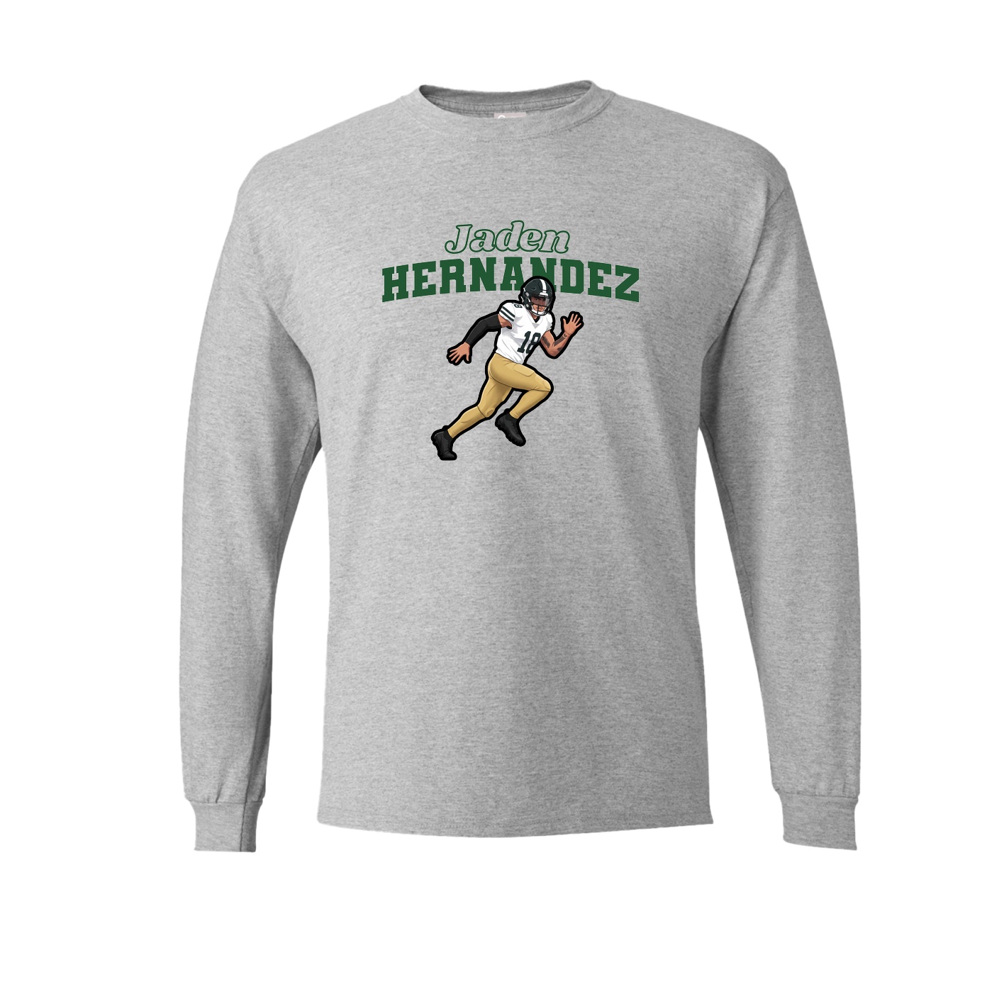 Long Sleeve Tee — Name Arch in Grey