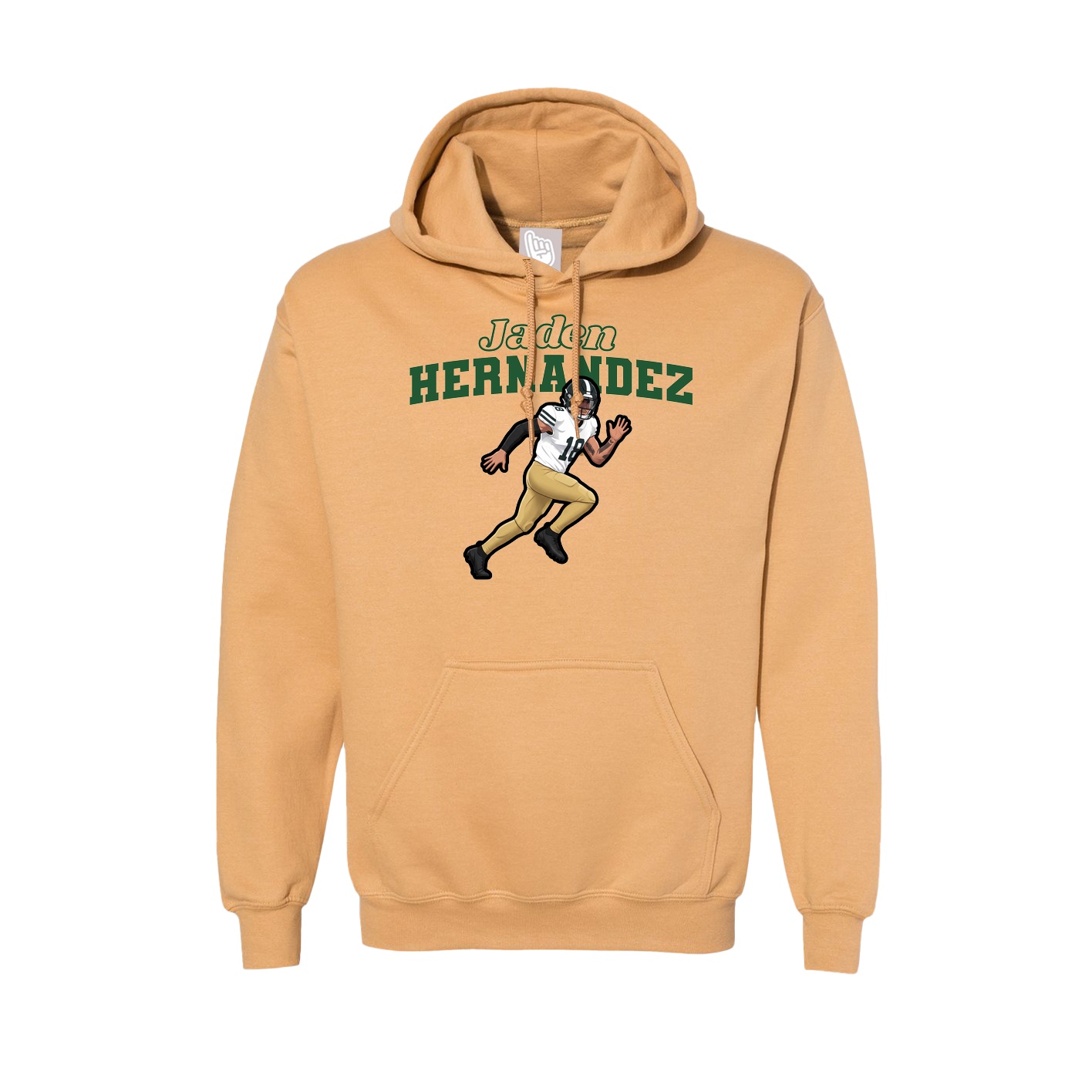 Hoodie — Name Arch in Vegas Gold