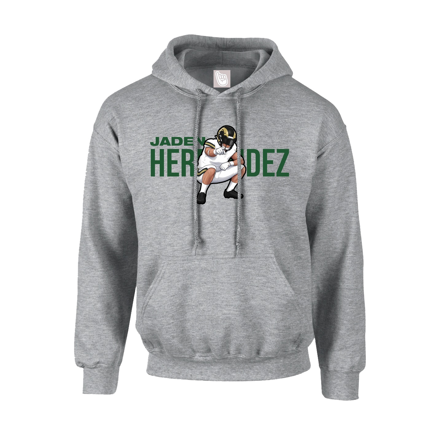 Youth Hoodie — Player Name in Grey