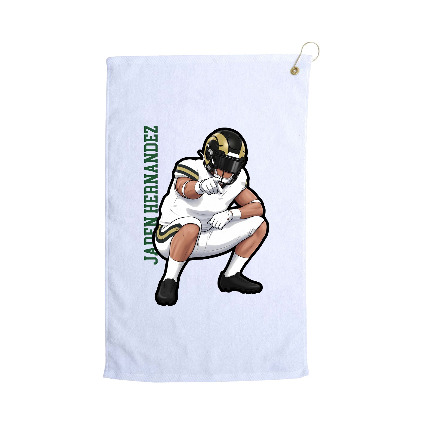 Golf Towel — Name Vertical in White