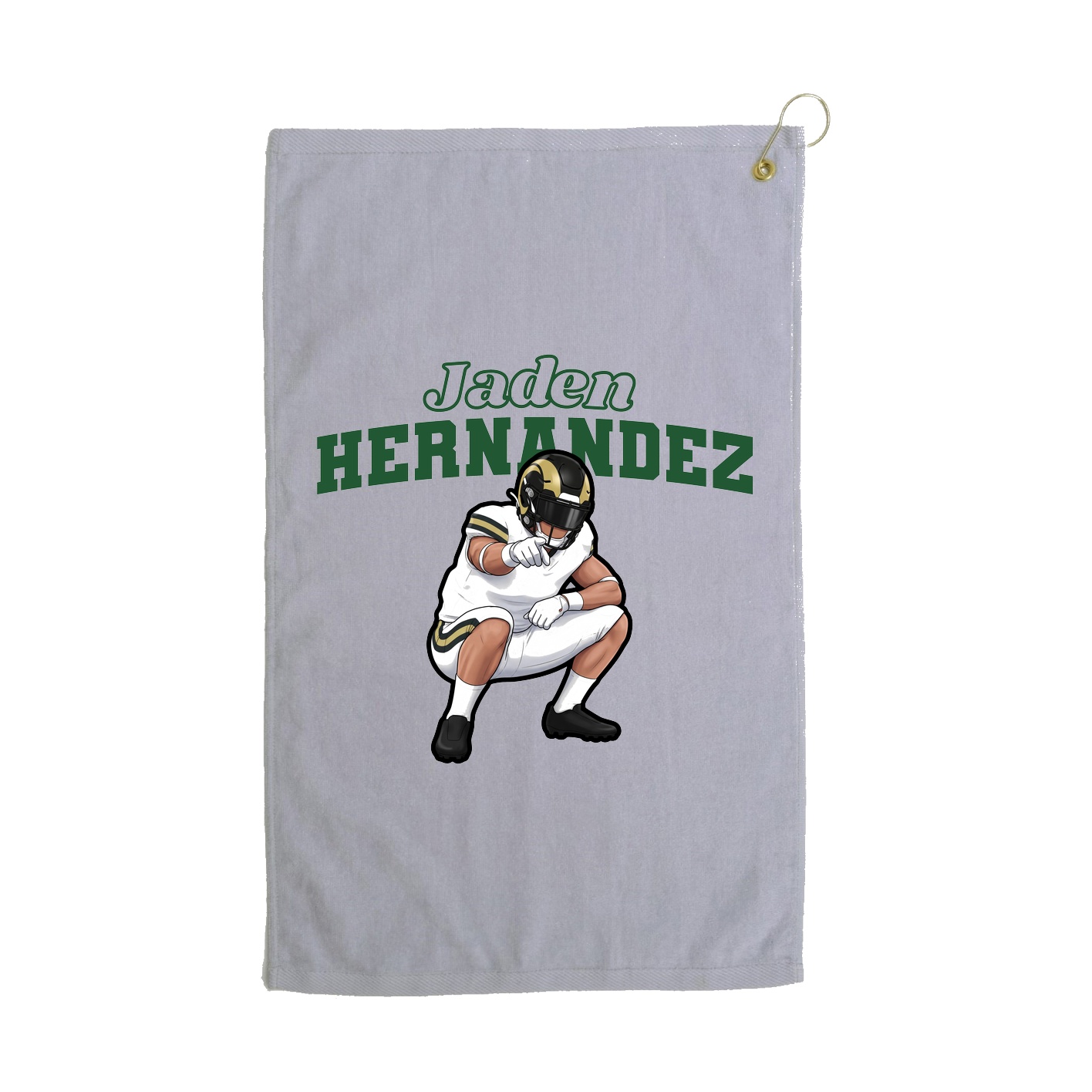Golf Towel — Name Arch in Grey