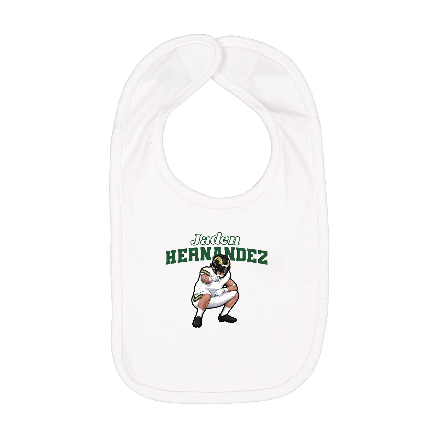 Infant Bib — Name Arch in White