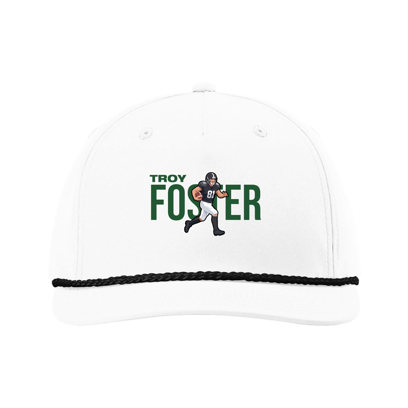 Five-Panel Classic Rope Cap — Player Name in White