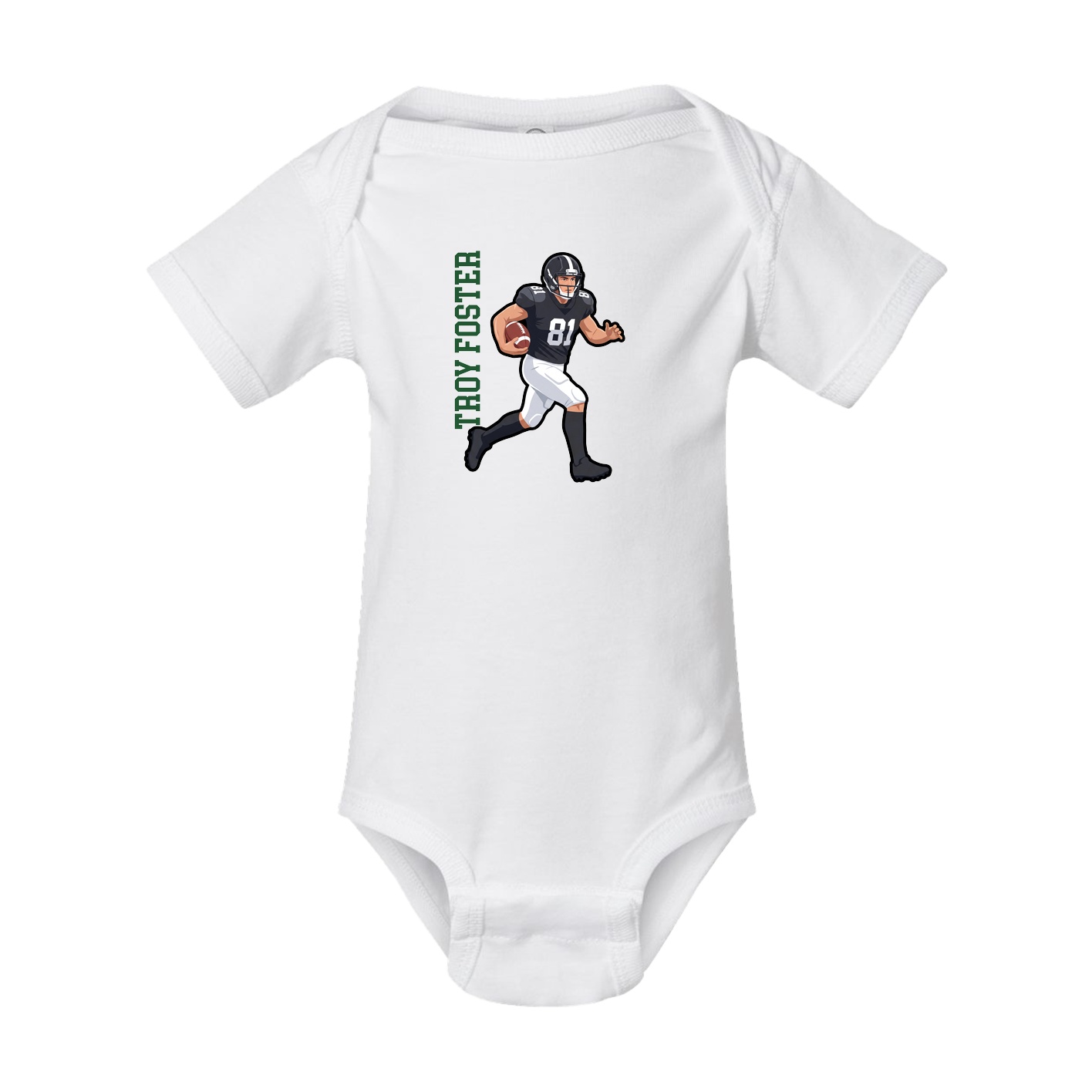 Baby Onesie — Name Vertical in White