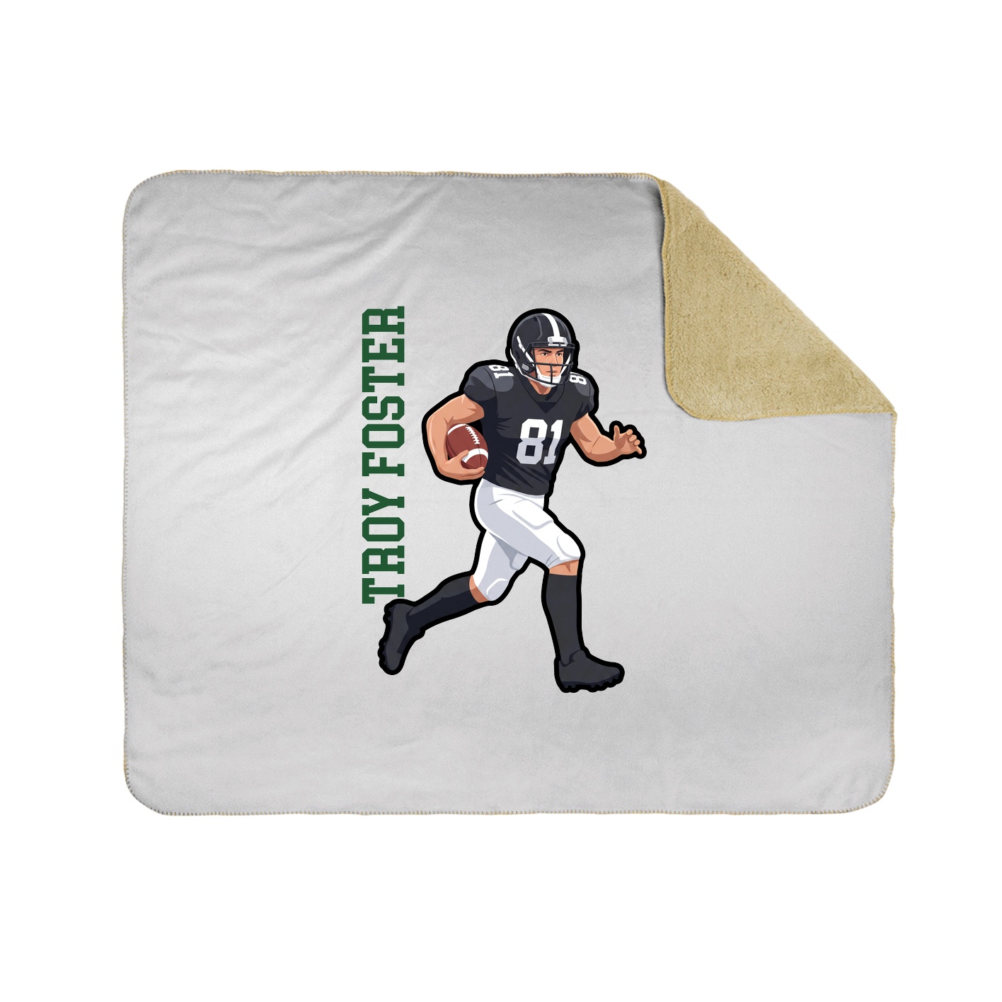 Throw Blanket — Name Vertical in White