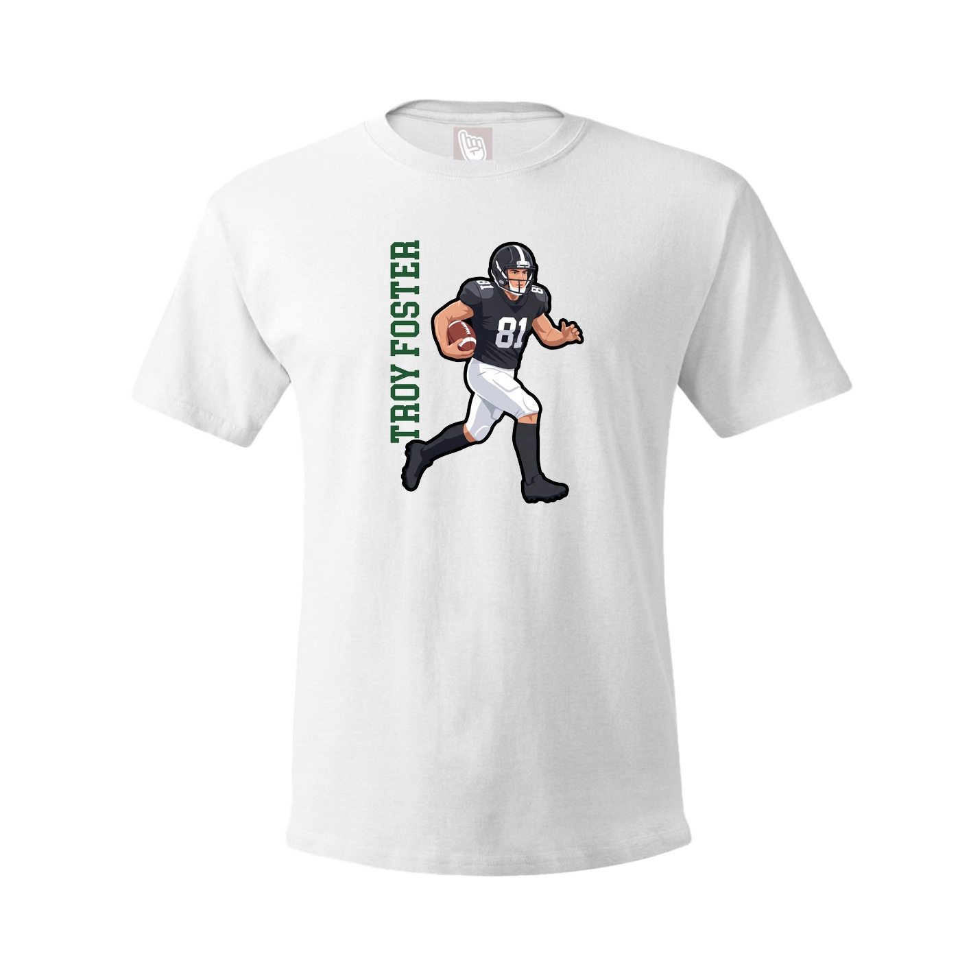 Youth Tee — Name Vertical in White