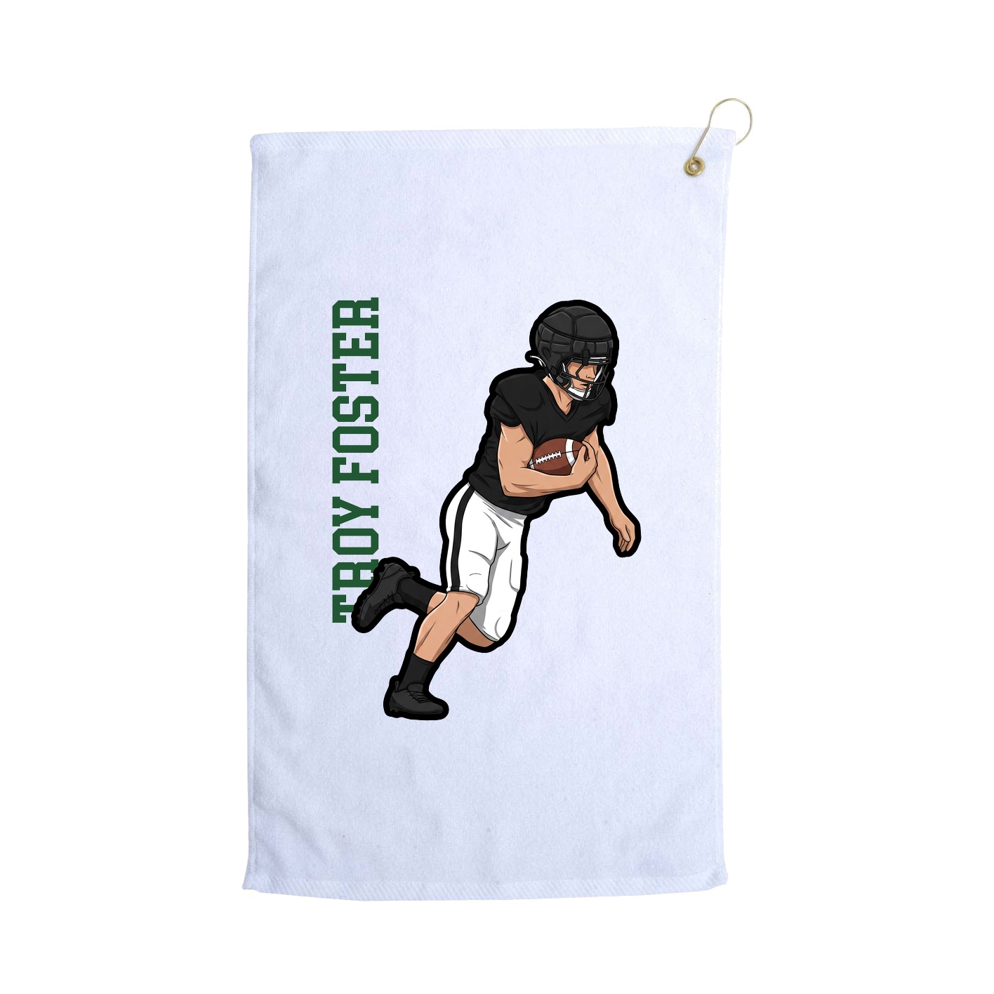 Golf Towel — Name Vertical in White