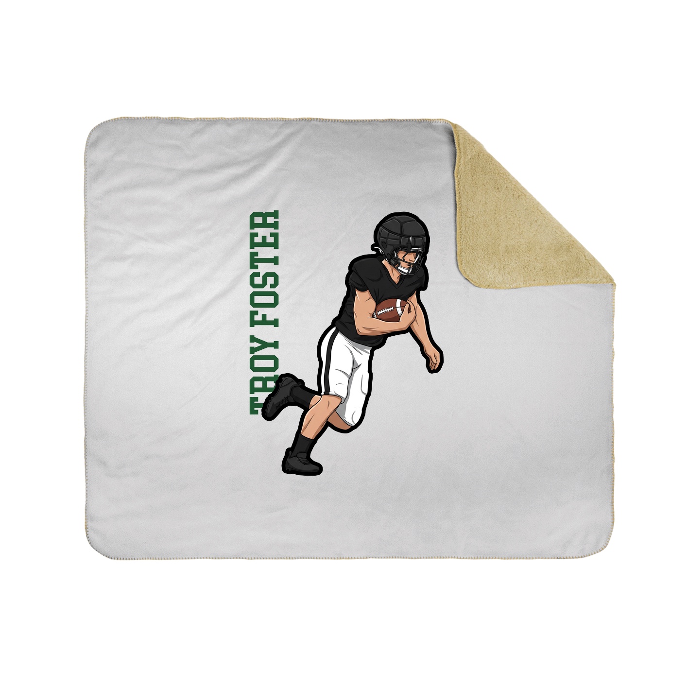Throw Blanket — Name Vertical in White