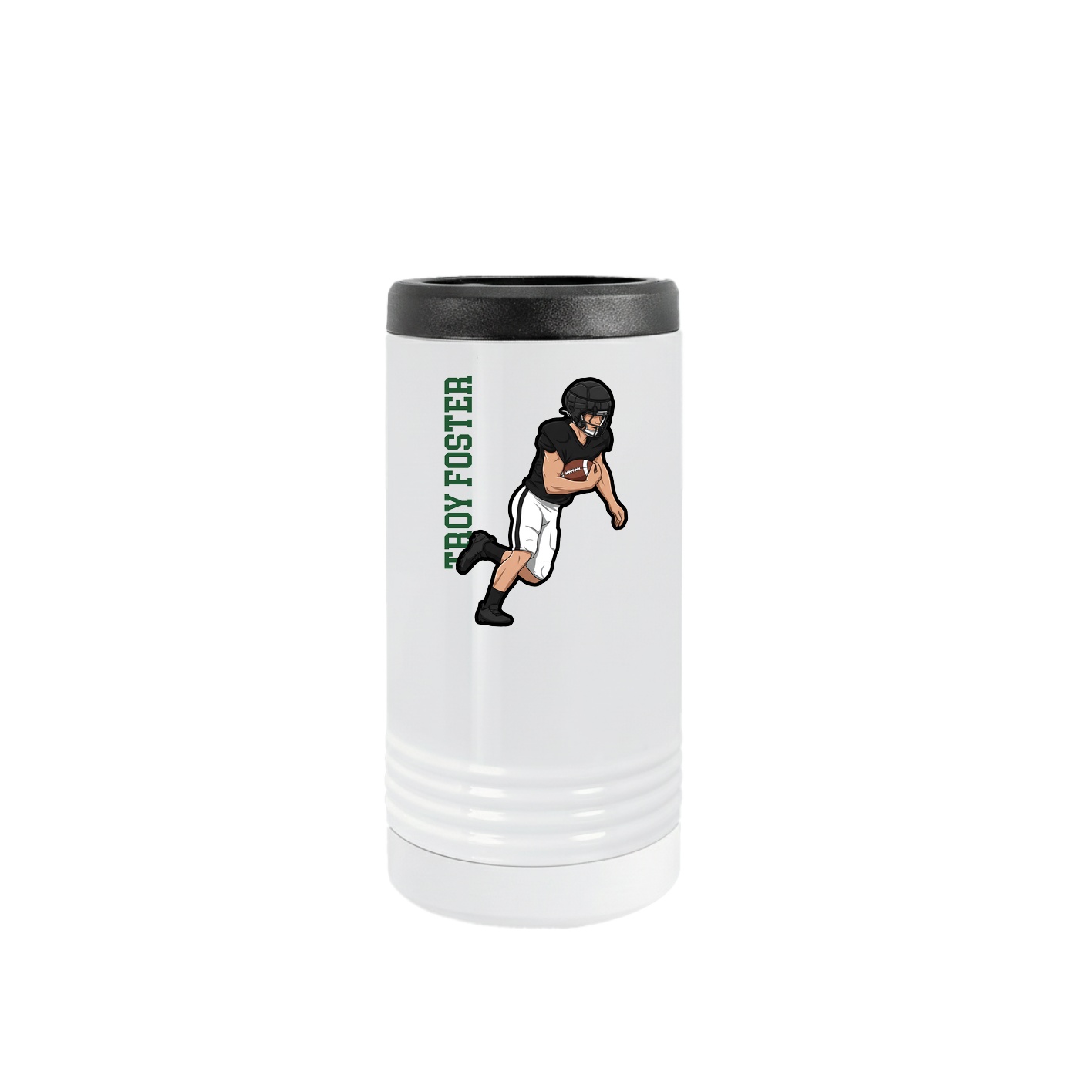Slim Beverage Holder — Name Vertical in White
