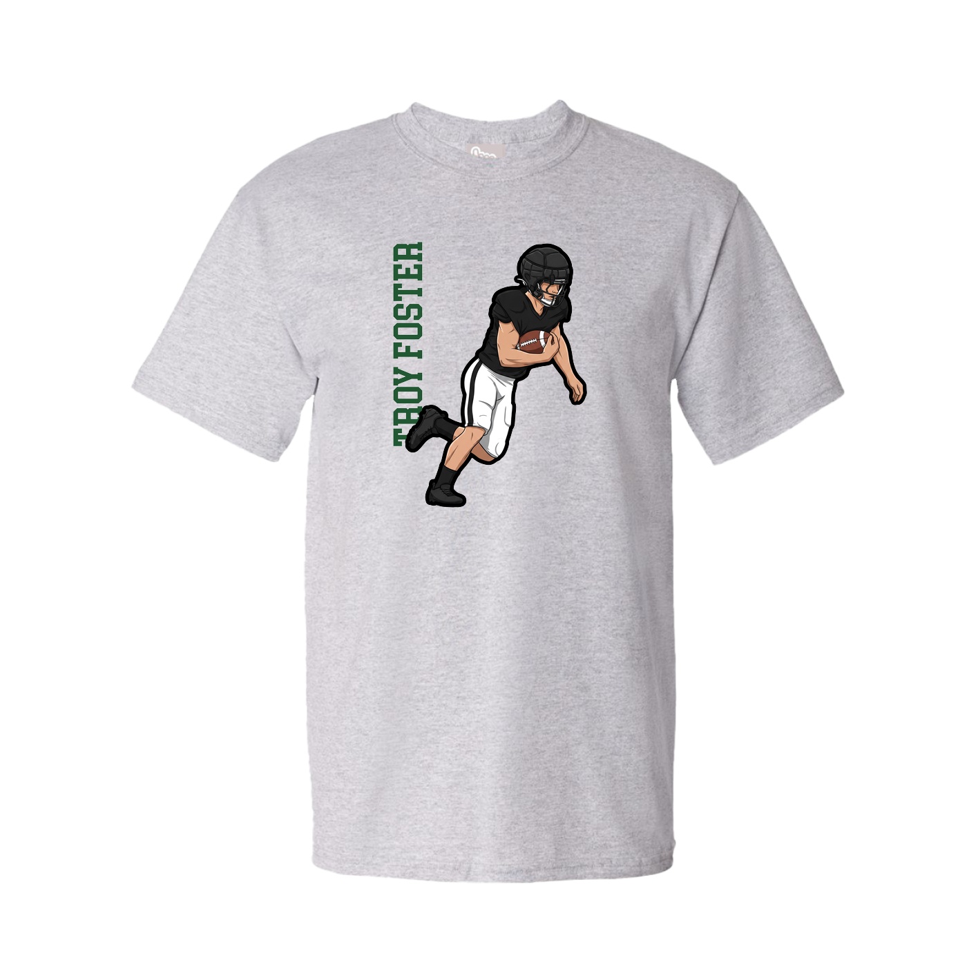 Youth Tee — Name Vertical in Grey