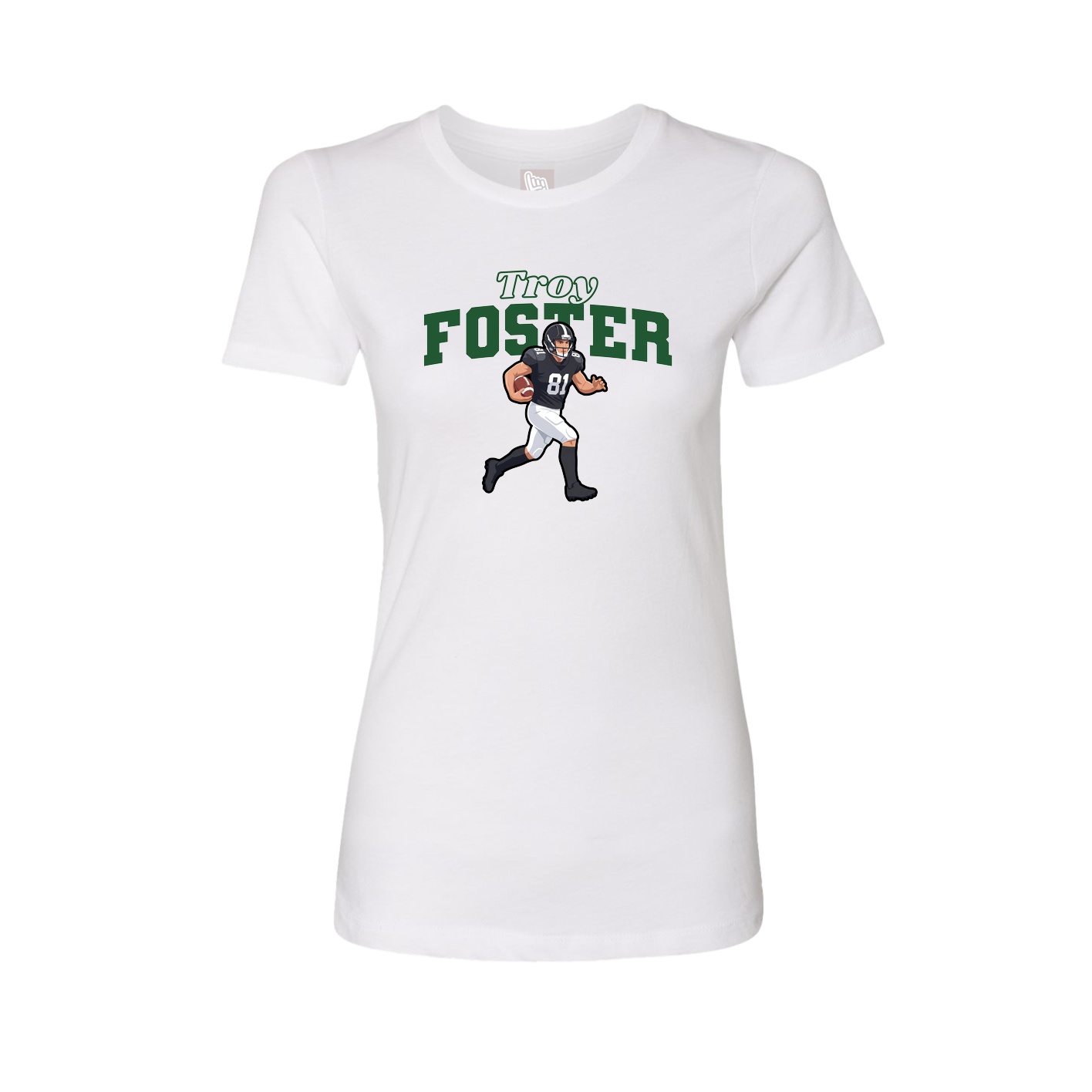 Fitted Women's Tee — Name Arch in White