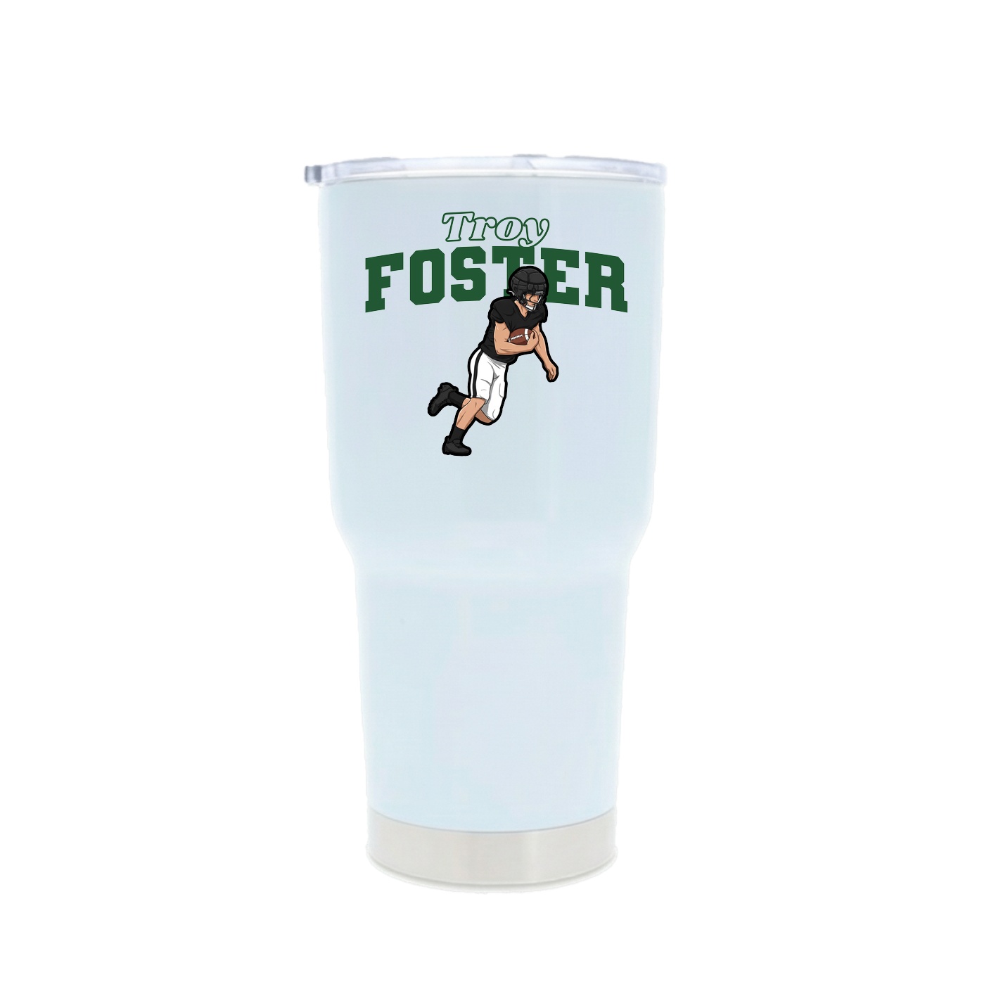 30oz Stainless Steel Tumbler — Name Arch in White