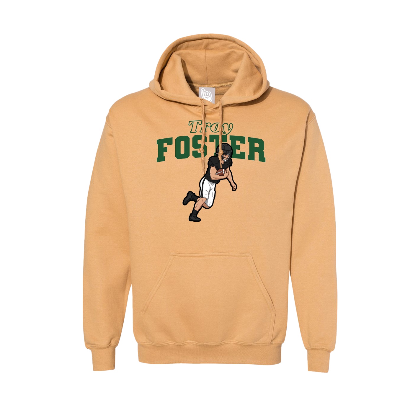 Hoodie — Name Arch in Vegas Gold
