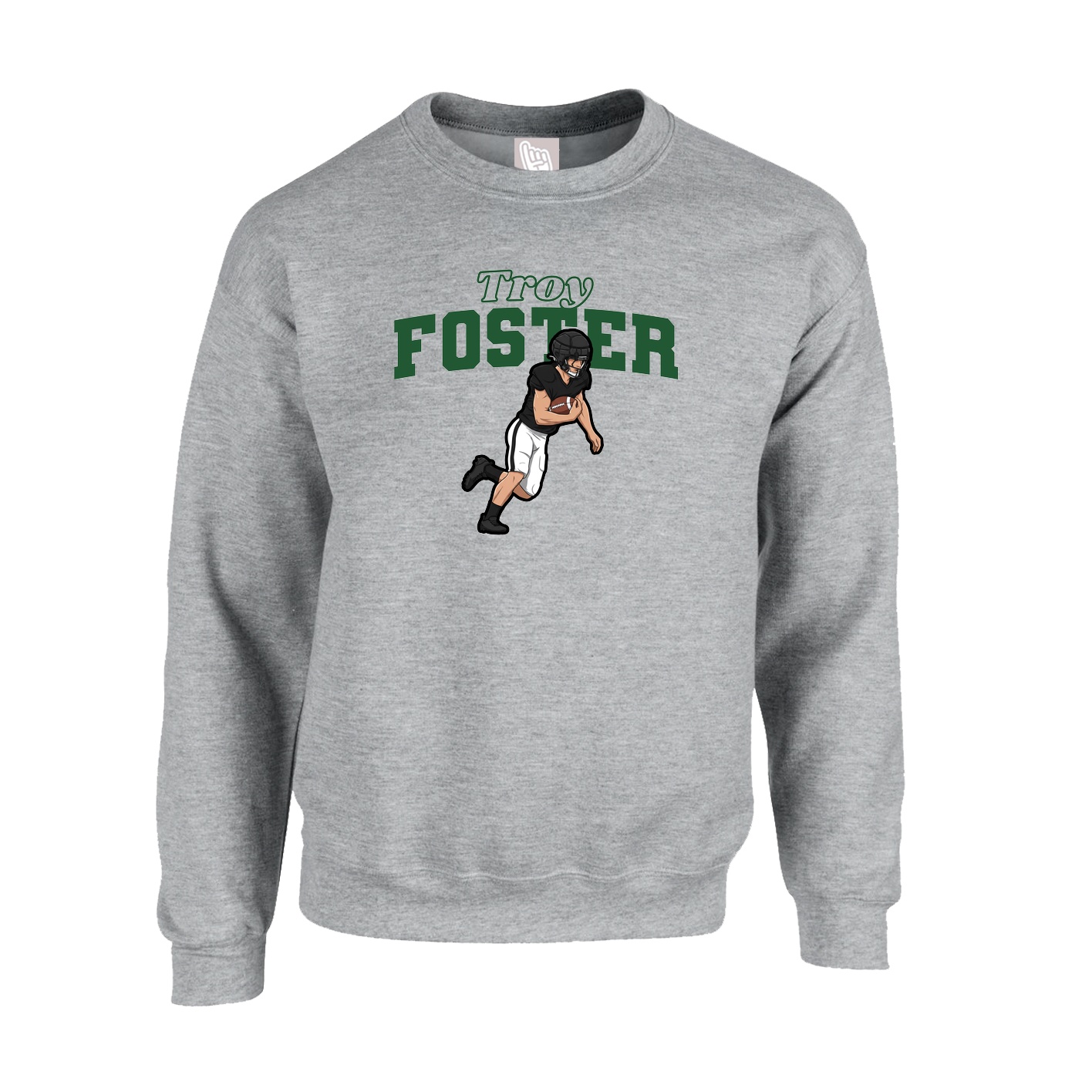 Fleece Crew — Name Arch in Grey
