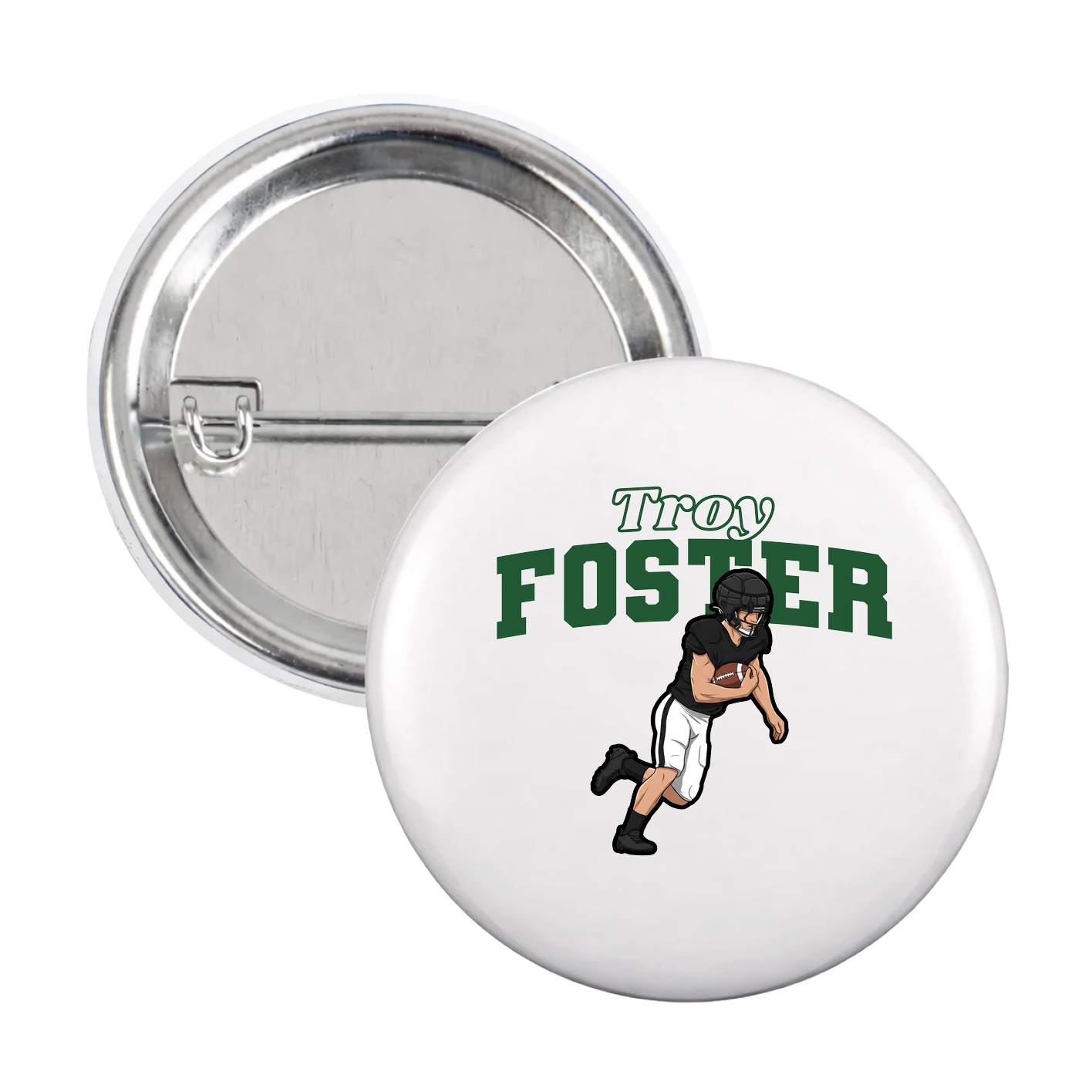 Game Day Button — Name Arch in White