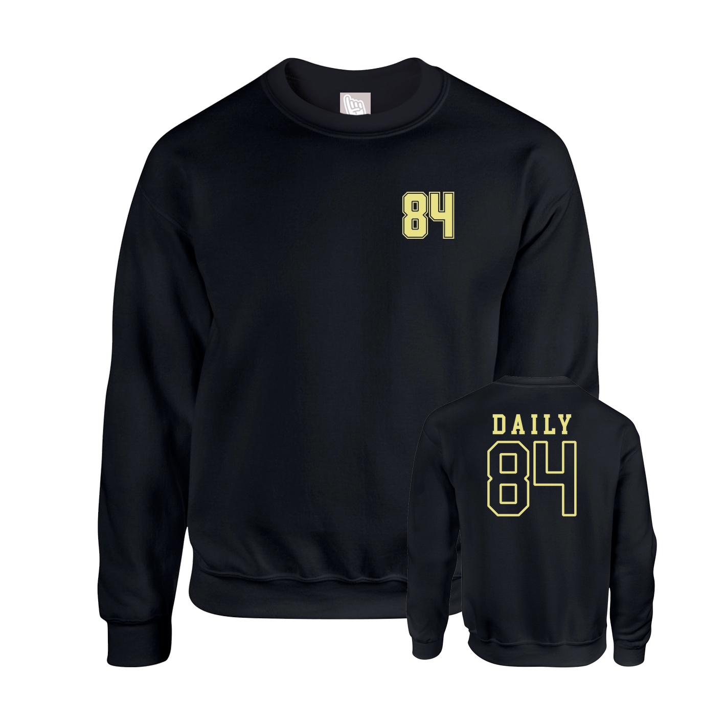 Fleece Crew — Chest Back in Black