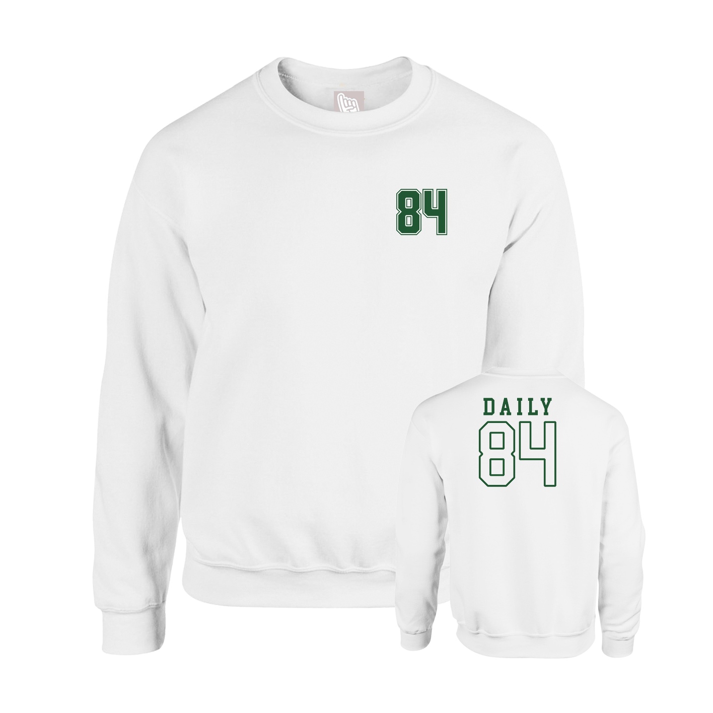 Fleece Crew — Chest Back in White
