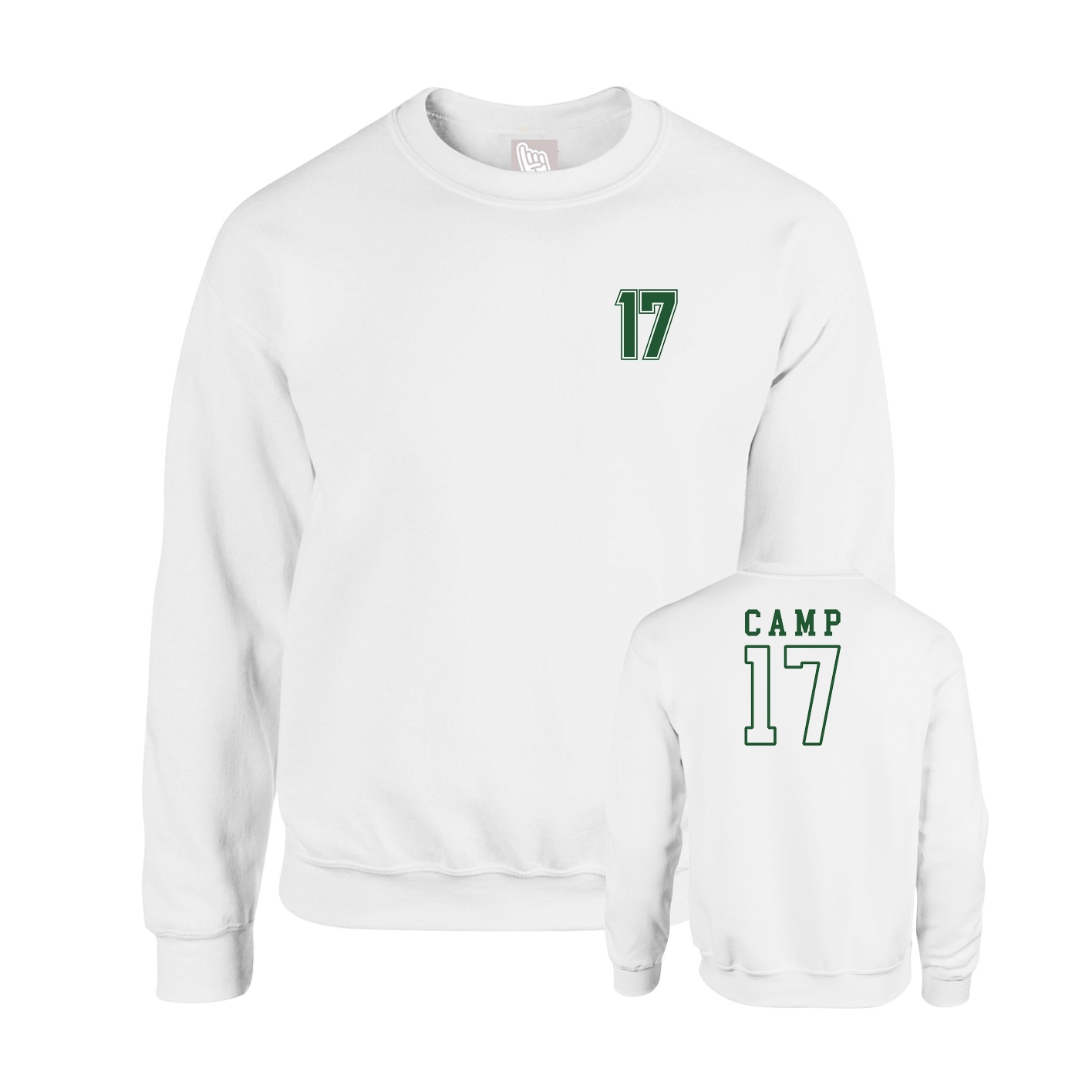 Fleece Crew — Chest Back in White