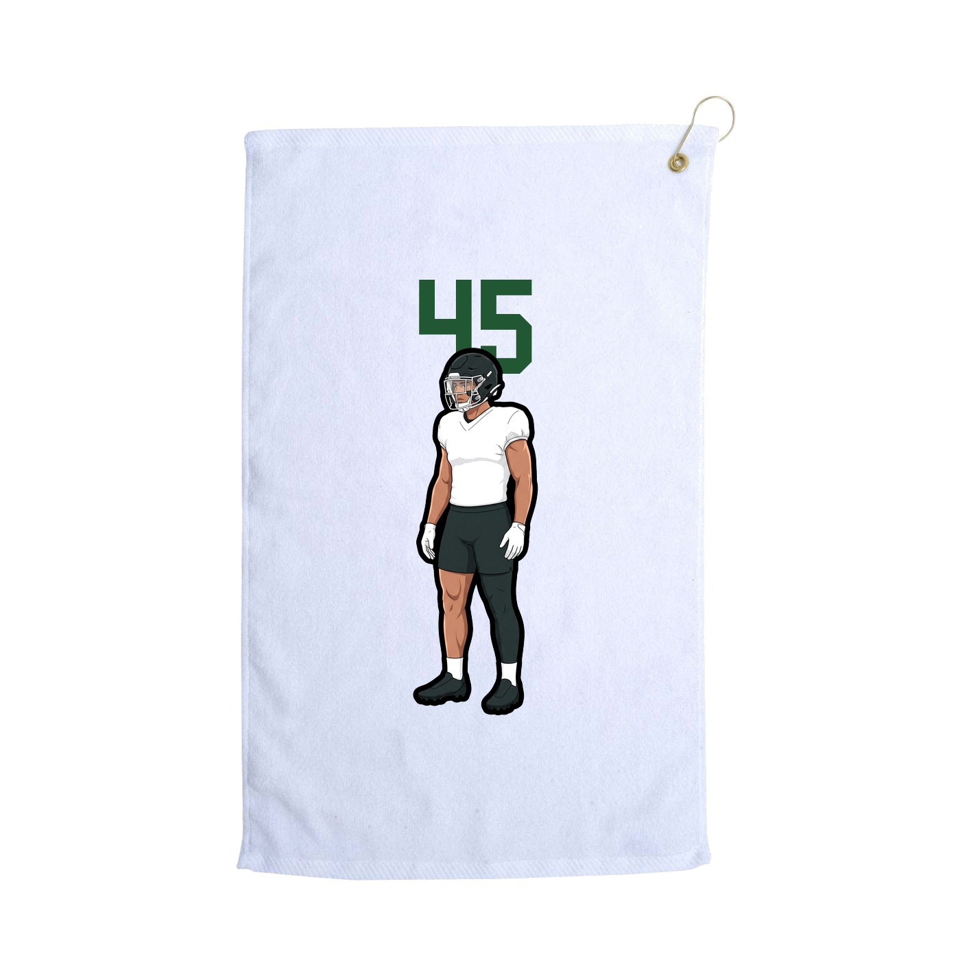 Golf Towel — Number Top in White