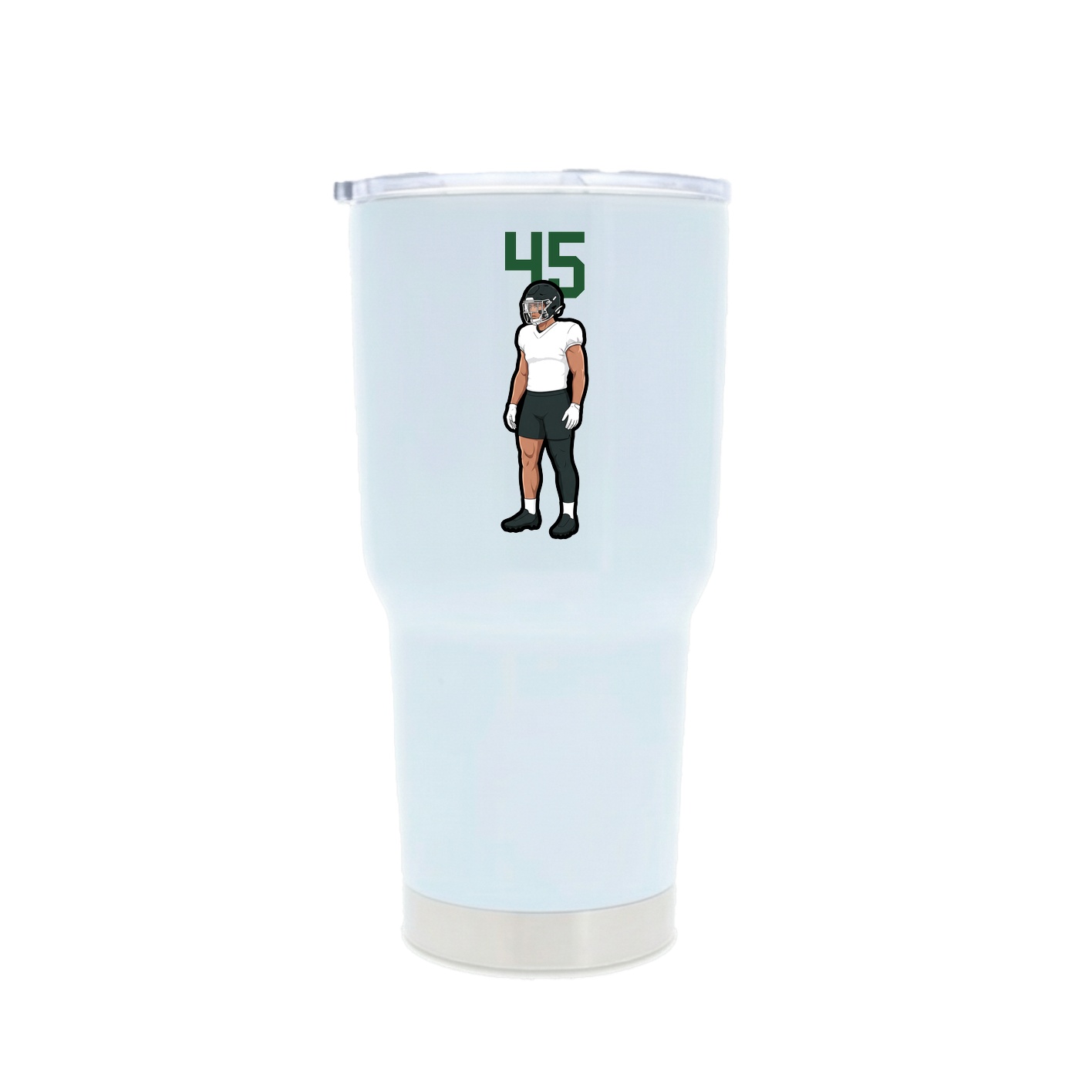 30oz Stainless Steel Tumbler — Number Top in White
