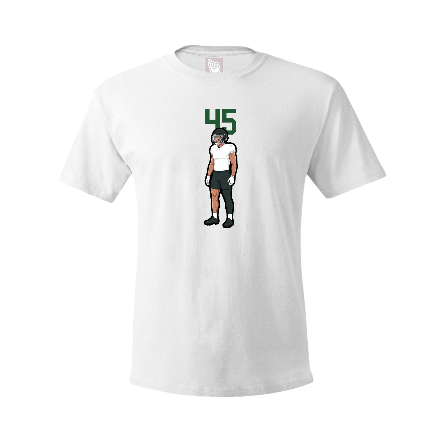 Youth Tee — Number Top in White