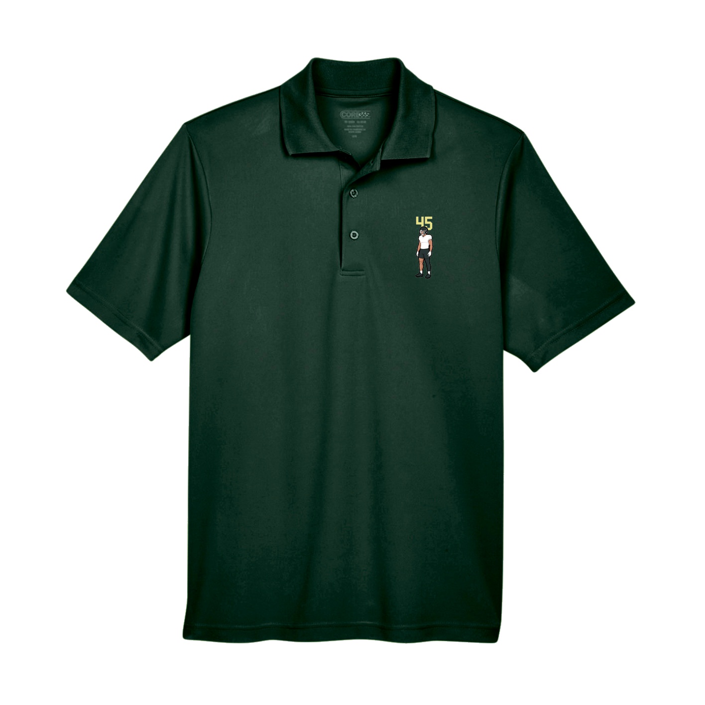 Performance Polo — Number Top in Green