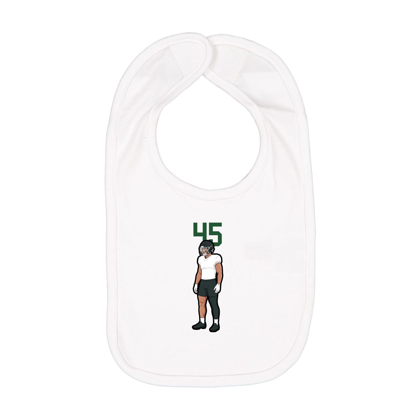 Infant Bib — Number Top in White