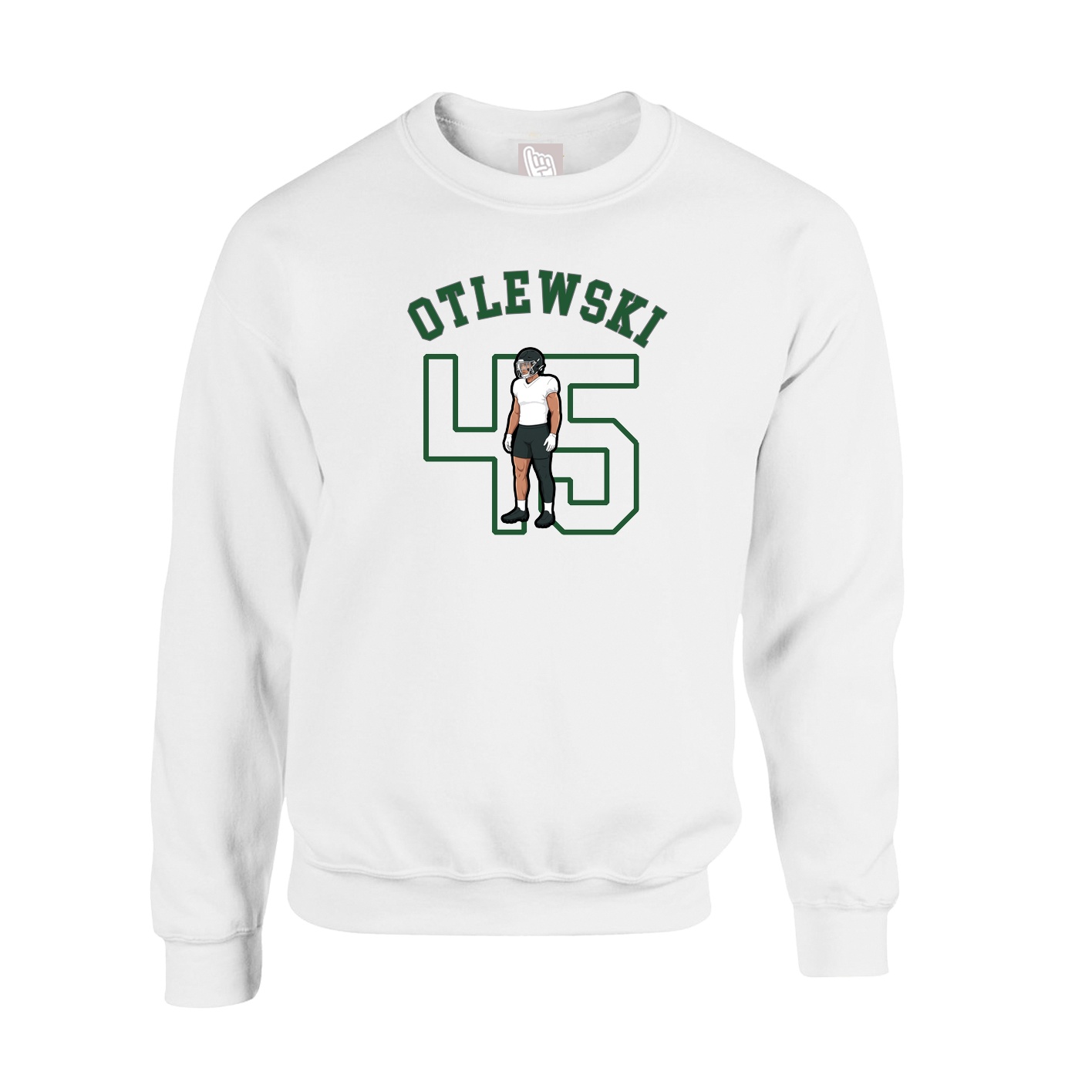Fleece Crew — Shirsey Arch in White