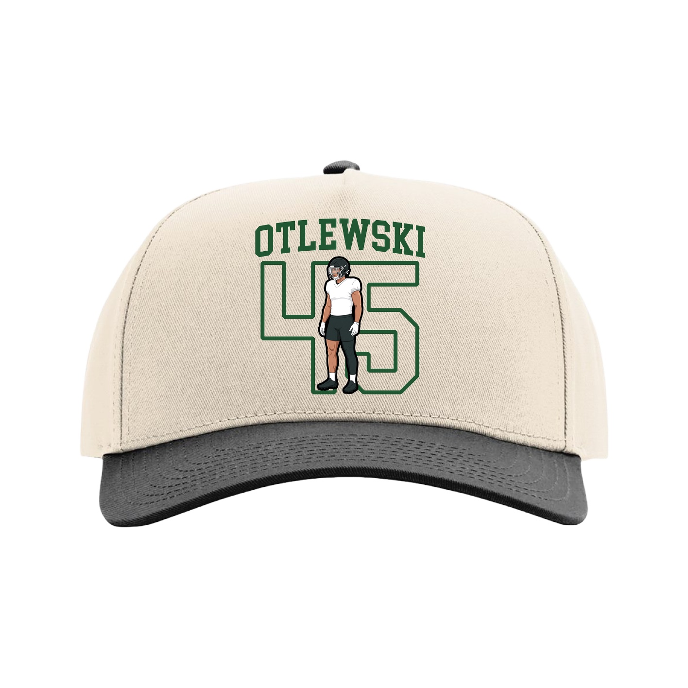 Full Fabric Five-Panel Champ Cap — Shirsey in Cream/Black
