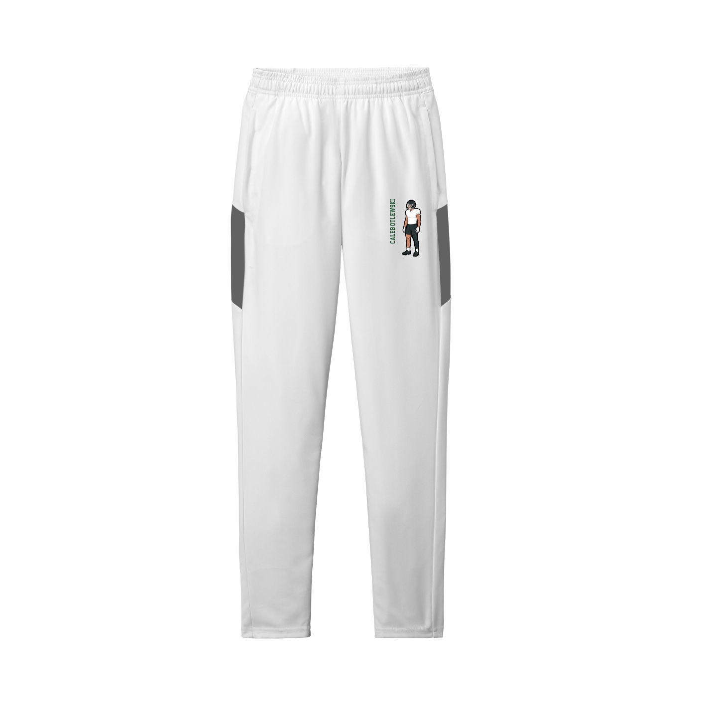 Team Travel Pant — Name Vertical in White/Grey