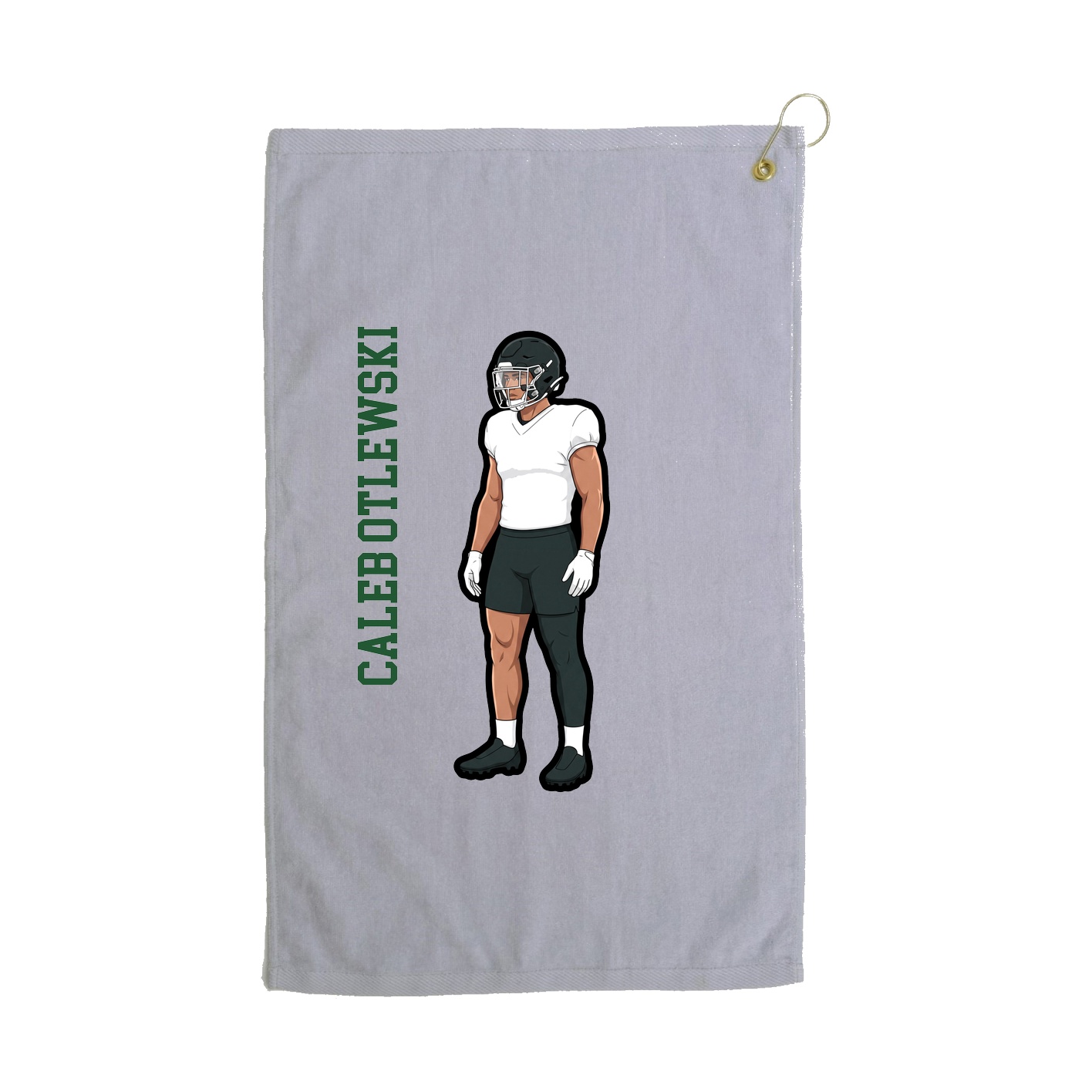 Golf Towel — Name Vertical in Grey