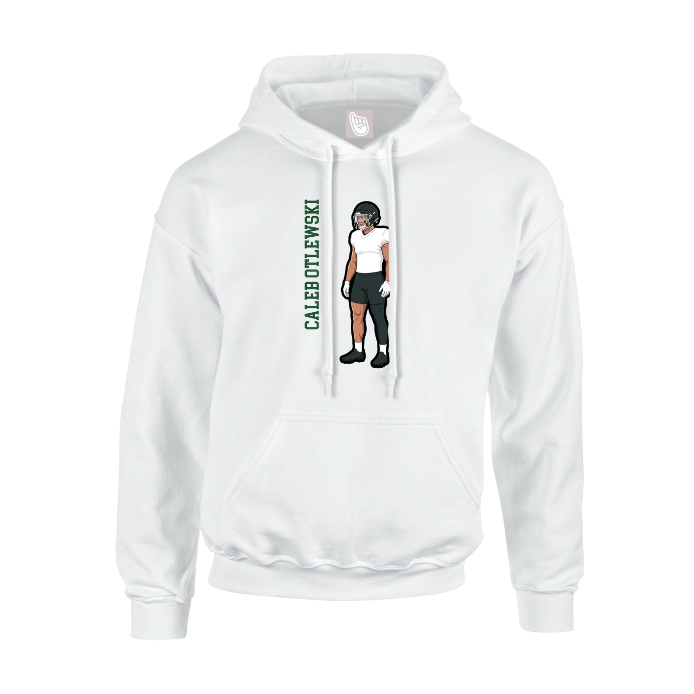 Youth Hoodie — Name Vertical in White