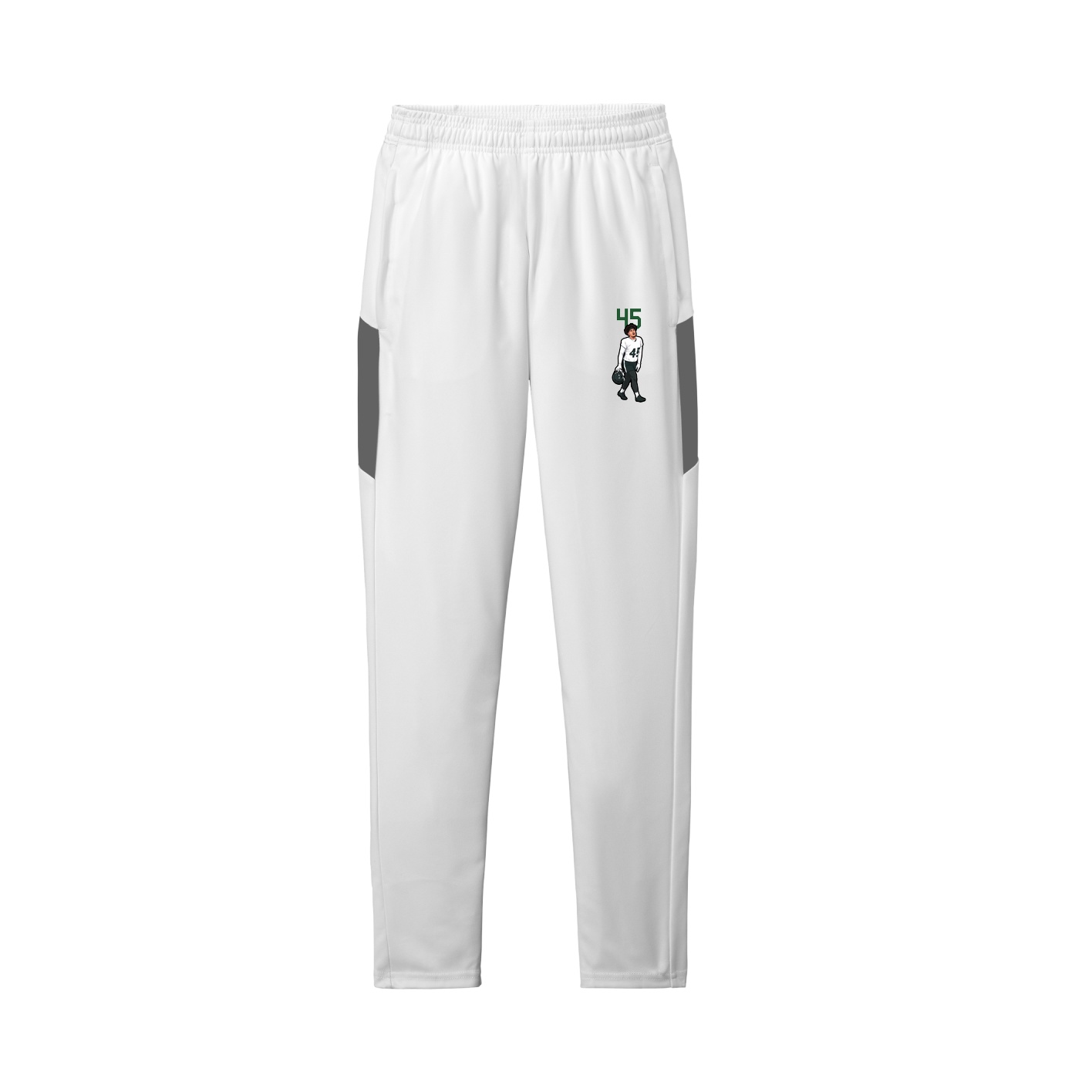 Team Travel Pant — Number Top in White/Grey