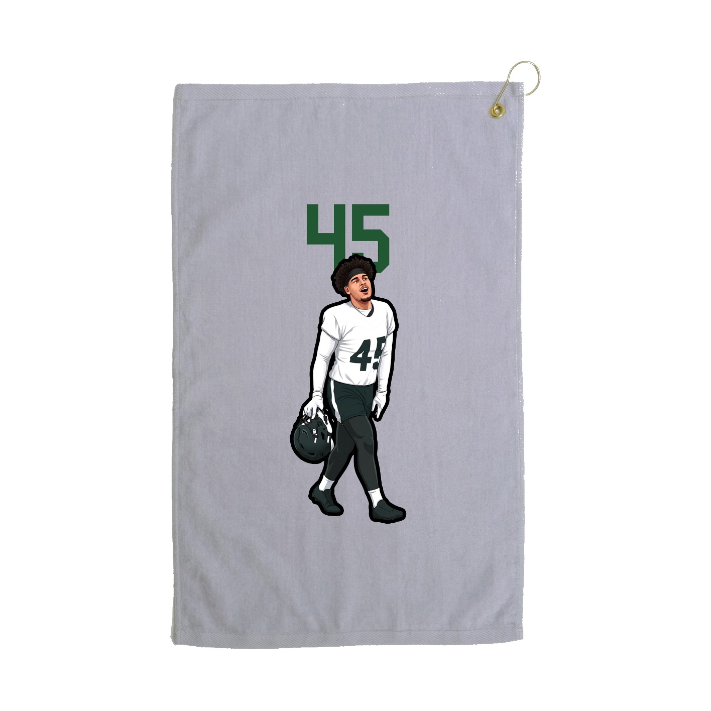 Golf Towel — Number Top in Grey